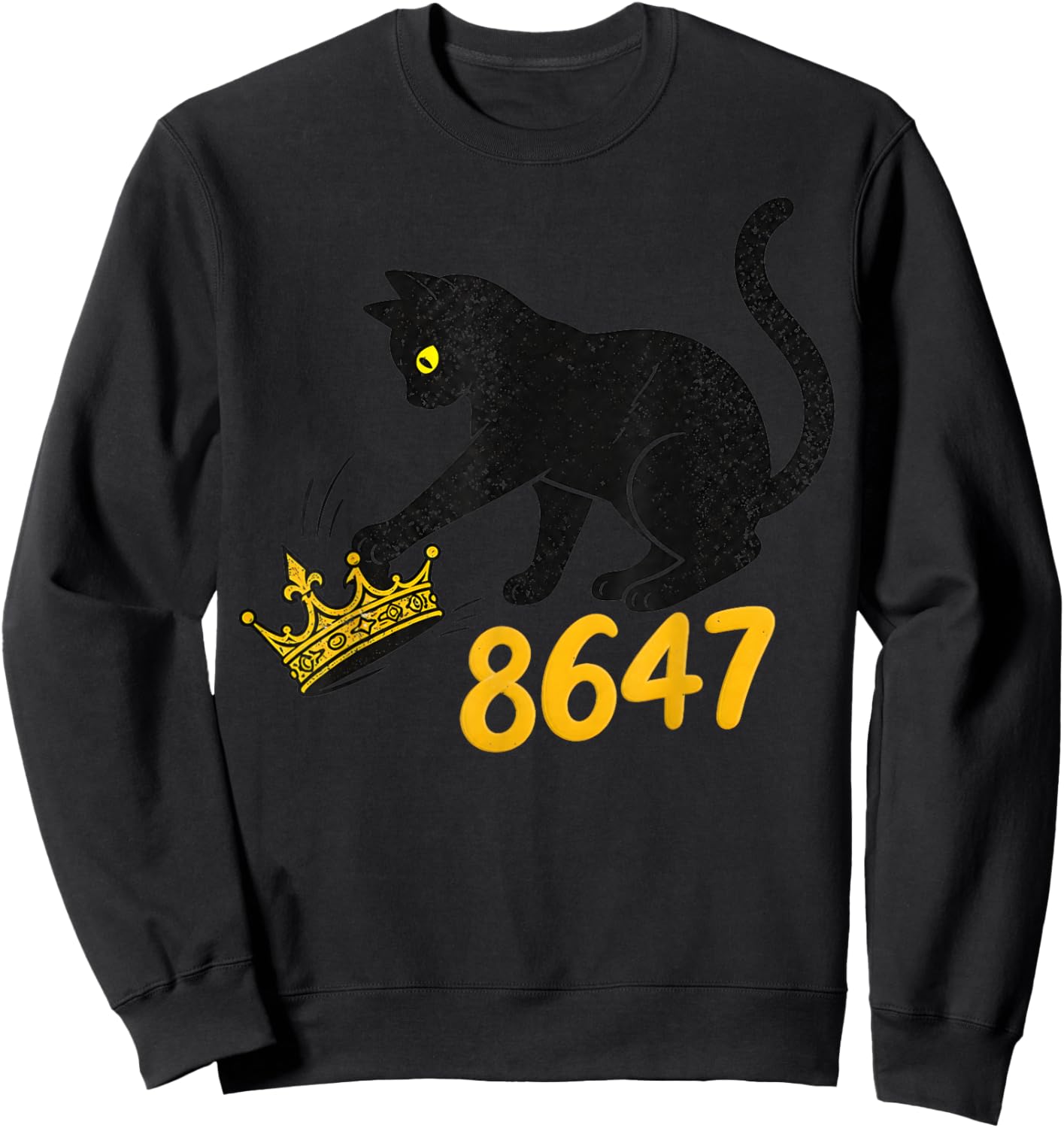 Retro Vintage 8647 Cat Sweatshirt - Sweatshirt | Black
