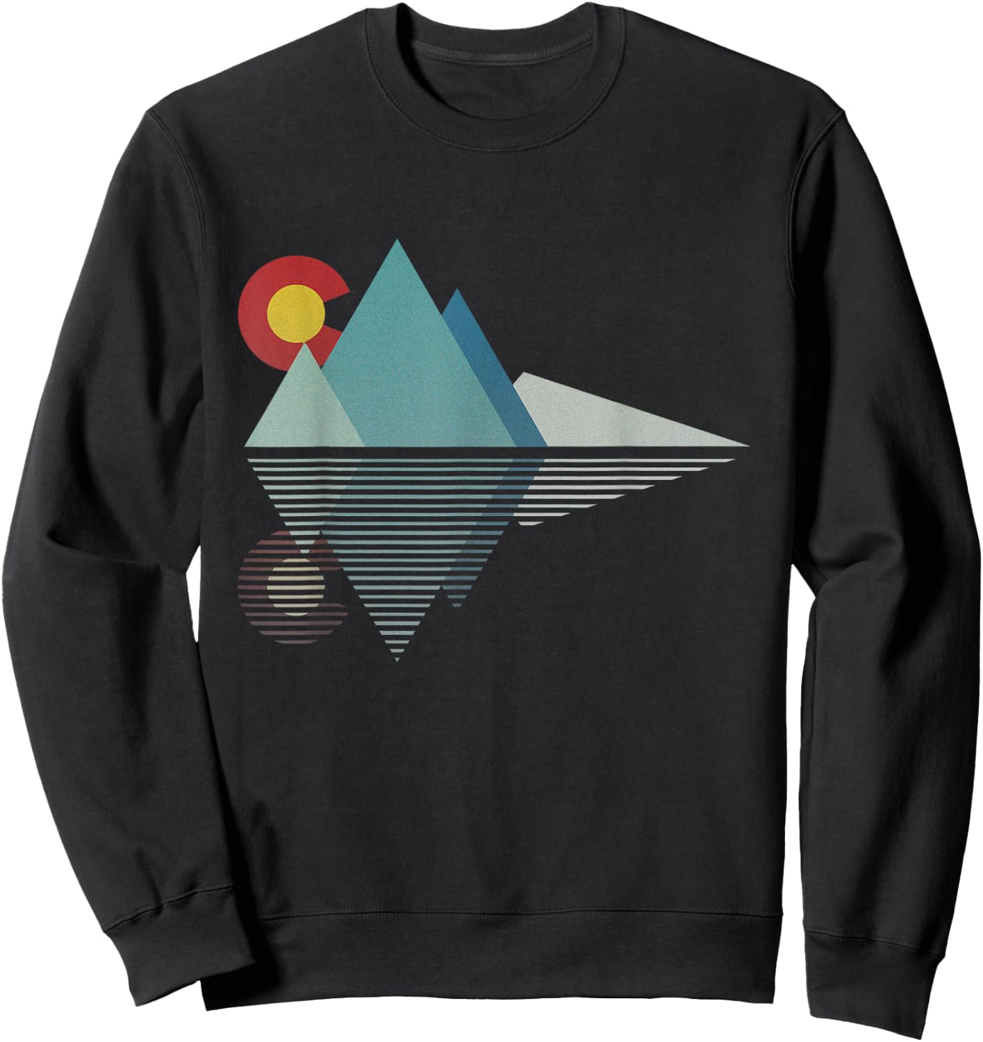 Colorado Flag Mountain Sweatshirt - Sweatshirt | Black