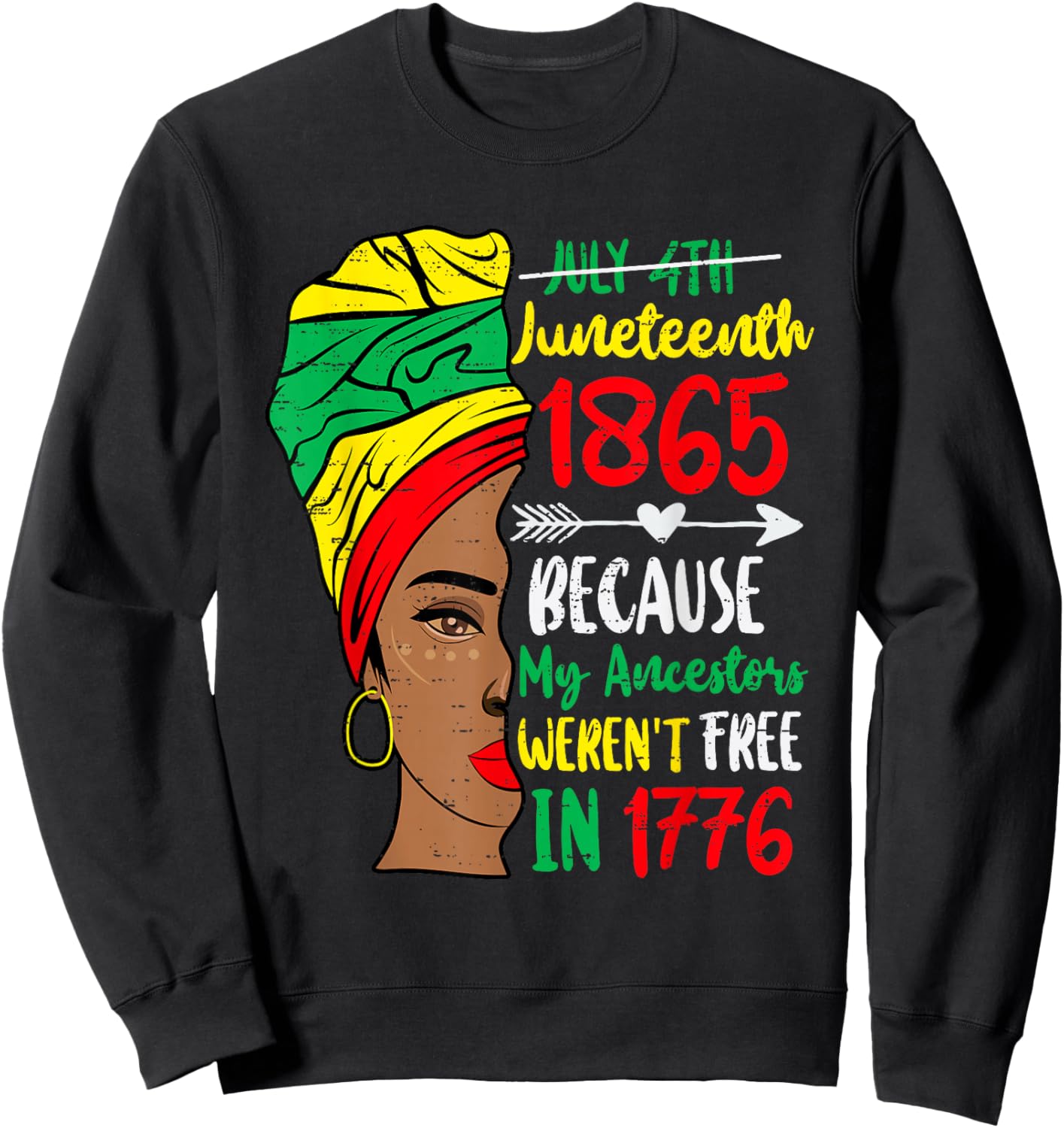 Black Women Juneteenth Because My Ancestor Weren't Free 1776 Sweatshirt - Sweatshirt | Black