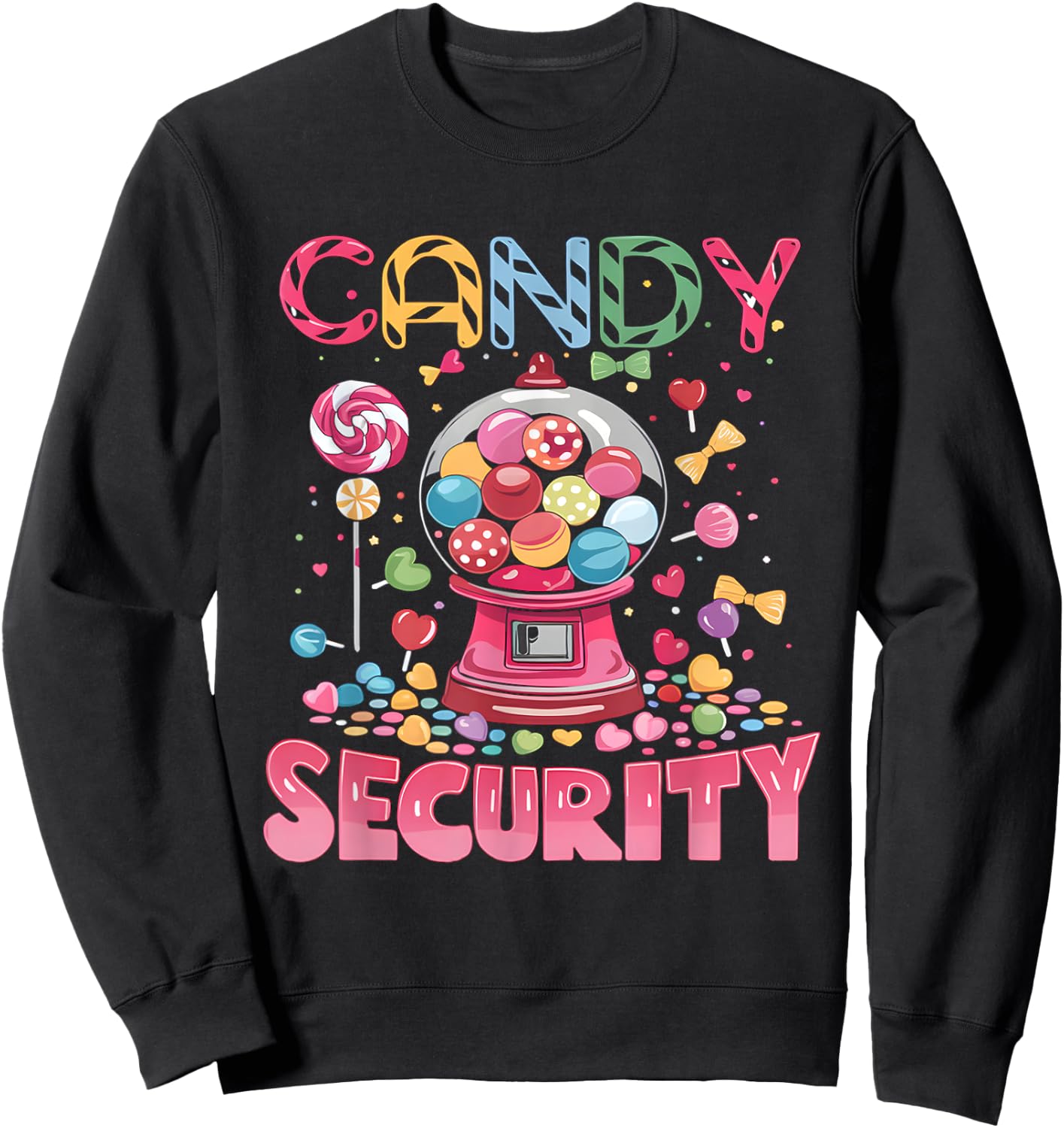 Candy Security Candyland Costume Kids Teens Adult Sweatshirt - Sweatshirt | Black
