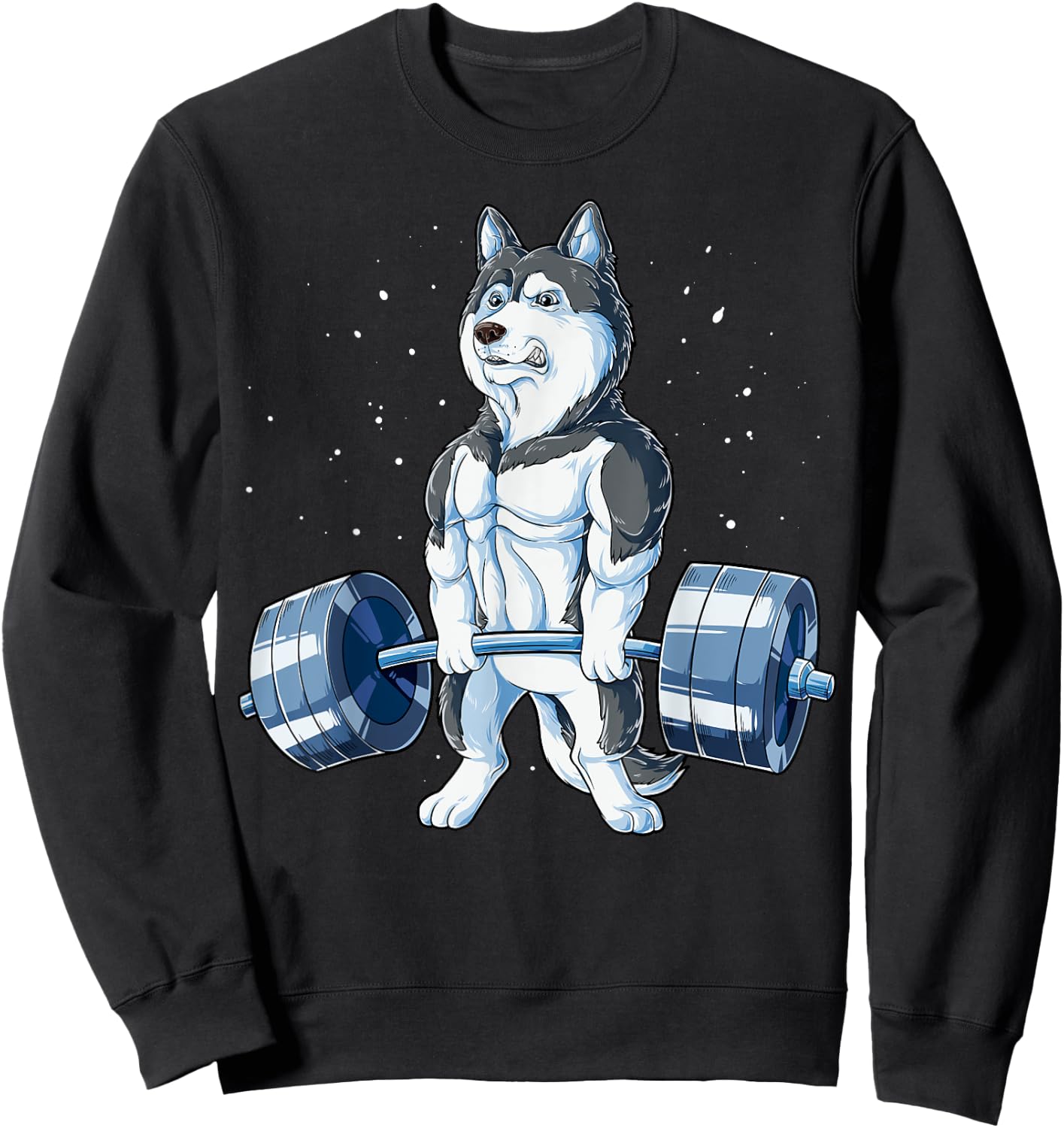 Siberian Husky Weightlifting Funny Deadlift Men Fitness Gym Sweatshirt - Sweatshirt | Black