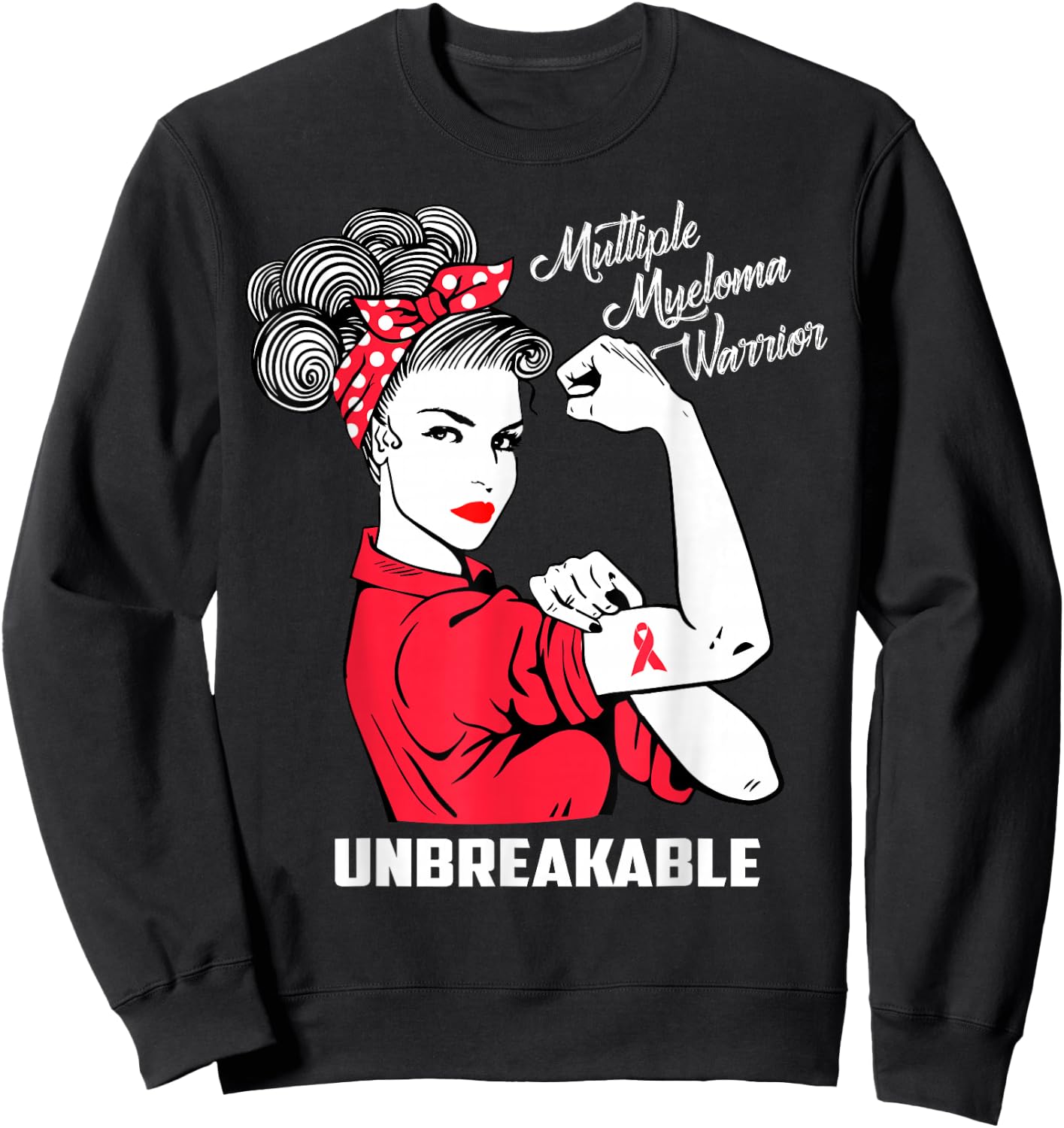 Multiple Myeloma Warrior Unbreakable Awareness Gift Sweatshirt - Sweatshirt | Black
