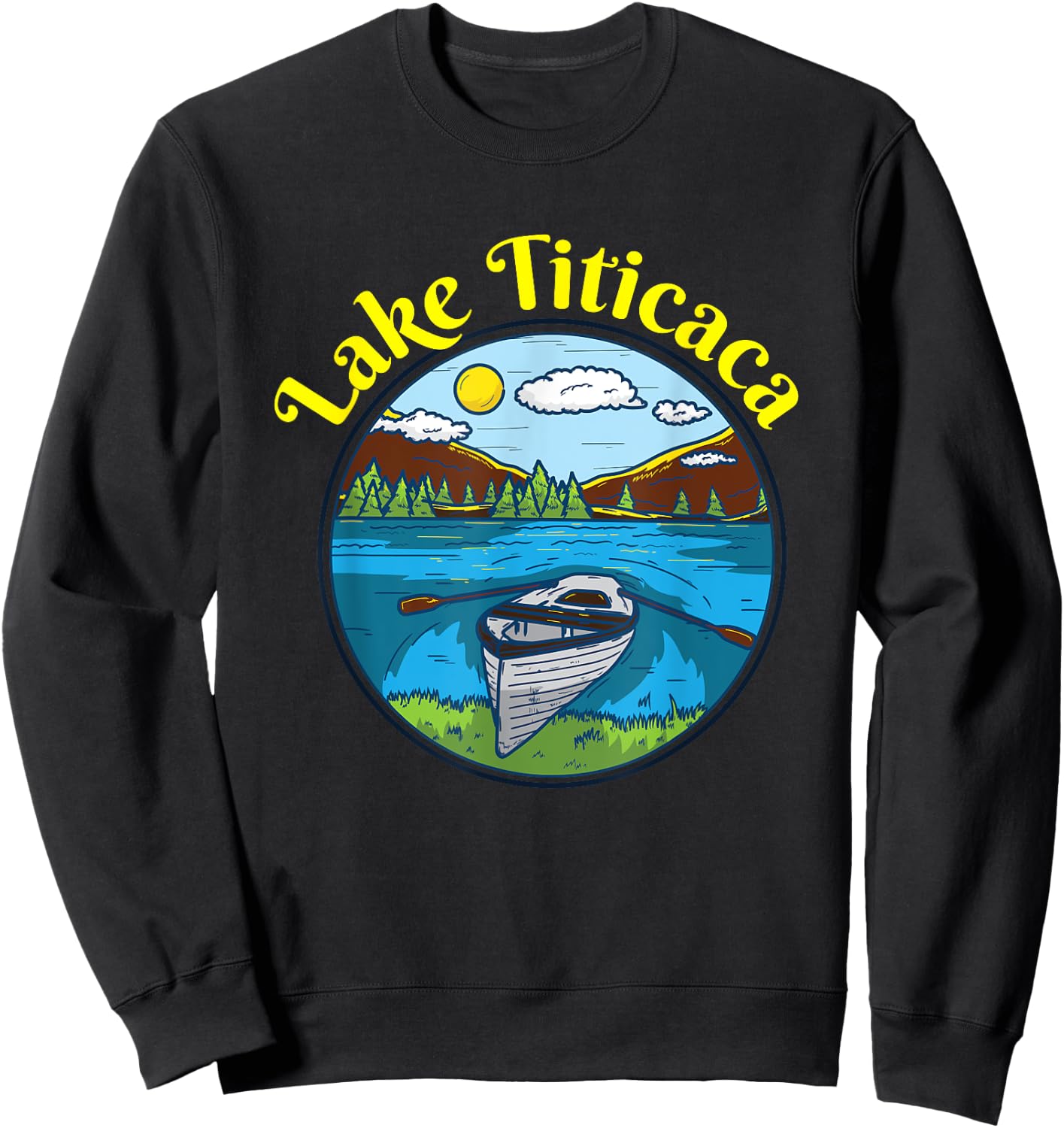 Lake Titicaca Clothing Peru Retro Boating Sweatshirt - Sweatshirt | Black