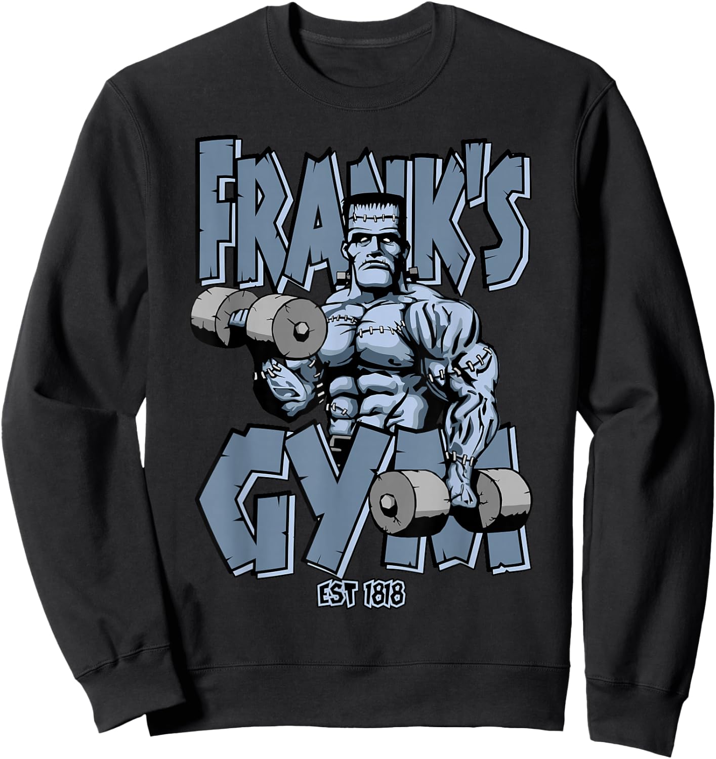 Frankenstein Gym Funny Bodybuilding Fitness Workout Sweatshirt - Sweatshirt | Black