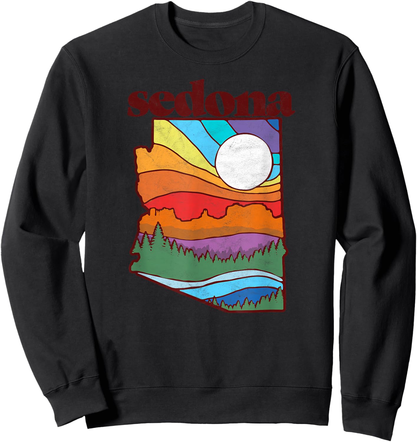 Sedona Arizona Vintage Nature Design Outdoor Graphic Sweatshirt - Sweatshirt | Black
