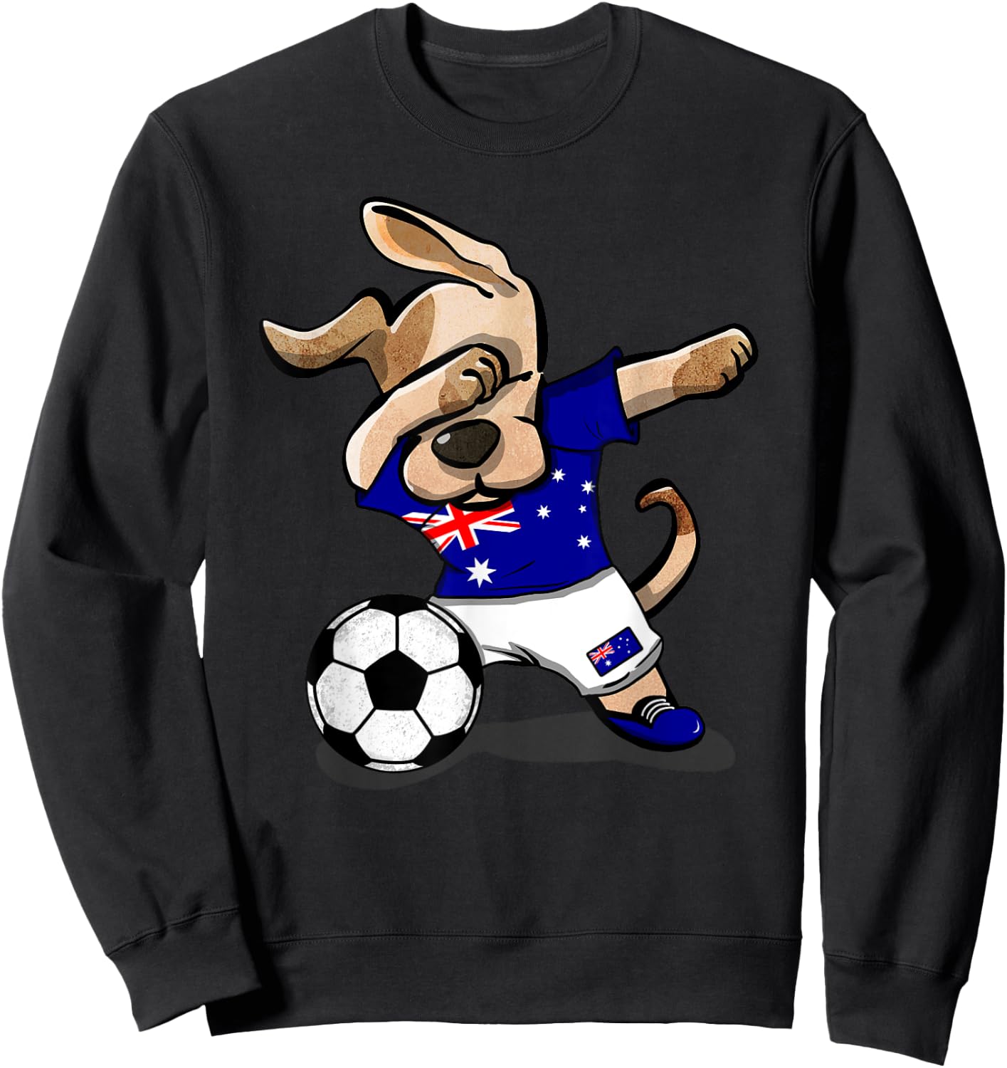 Dog Dabbing Soccer Australia Jersey Shirt Australian Sweatshirt - Sweatshirt | Black