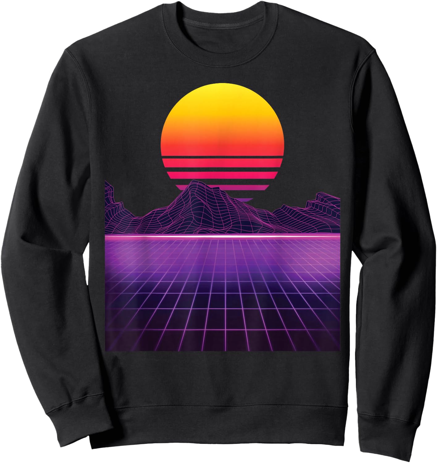 Outrun Synthwave Vaporwave Aesthetic 80's Retro Sweatshirt - Sweatshirt | Black