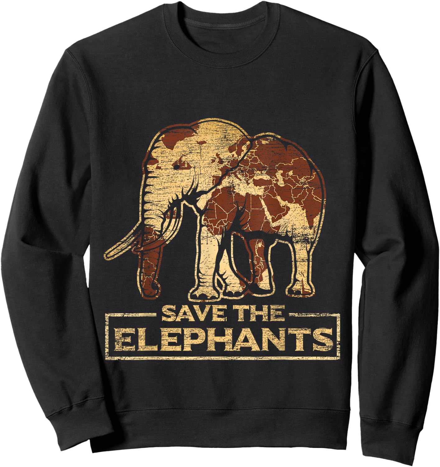 Save the elephants elephant Sweatshirt - Sweatshirt | Black