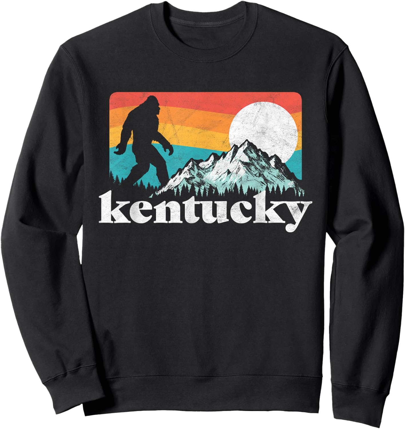 Kentucky Retro Bigfoot Mountains Sweatshirt - Sweatshirt | Black