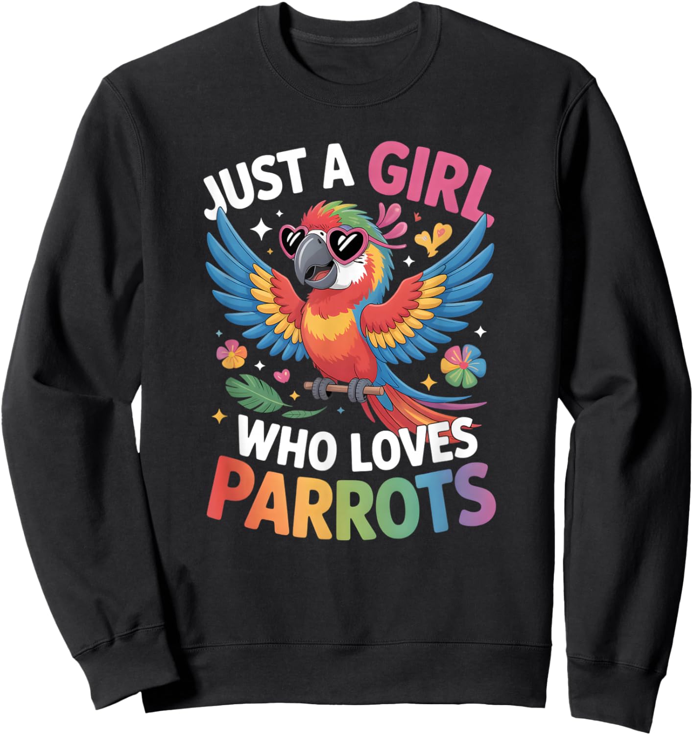 Girls Parrot Sweatshirt - Sweatshirt | Black