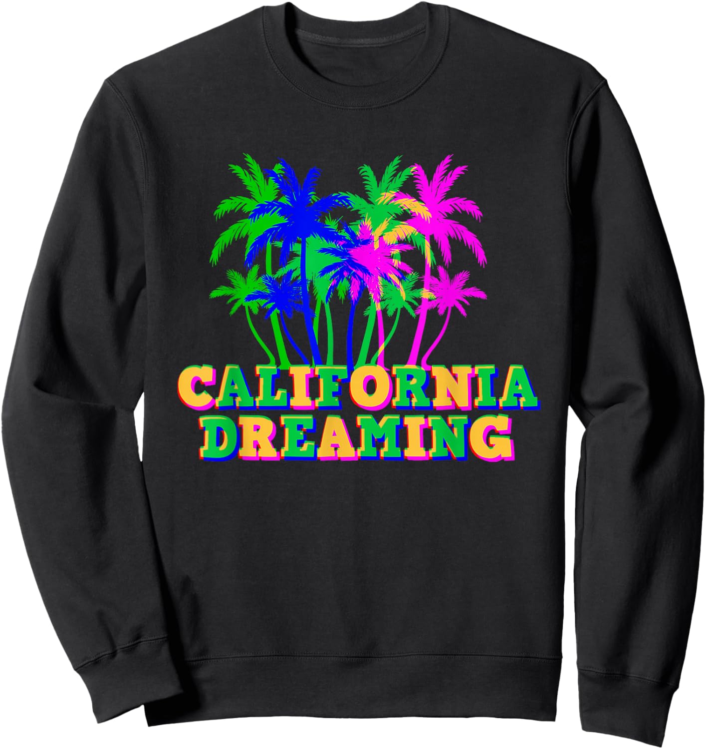 California Dreaming Multi Color Souvenir Sweatshirt - Sweatshirt | Black