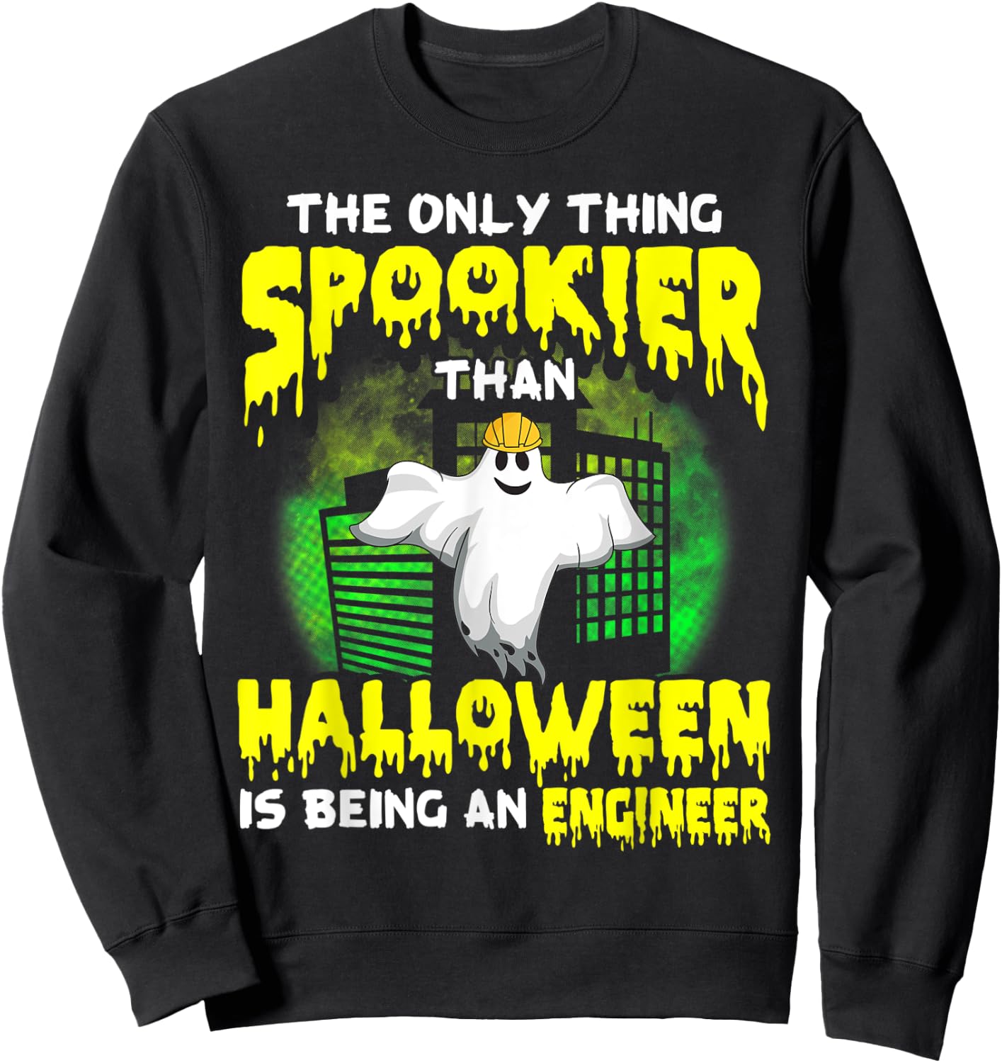 Funny Civil Engineer Halloween Ghost Electrical Engineer Sweatshirt - Sweatshirt | Black
