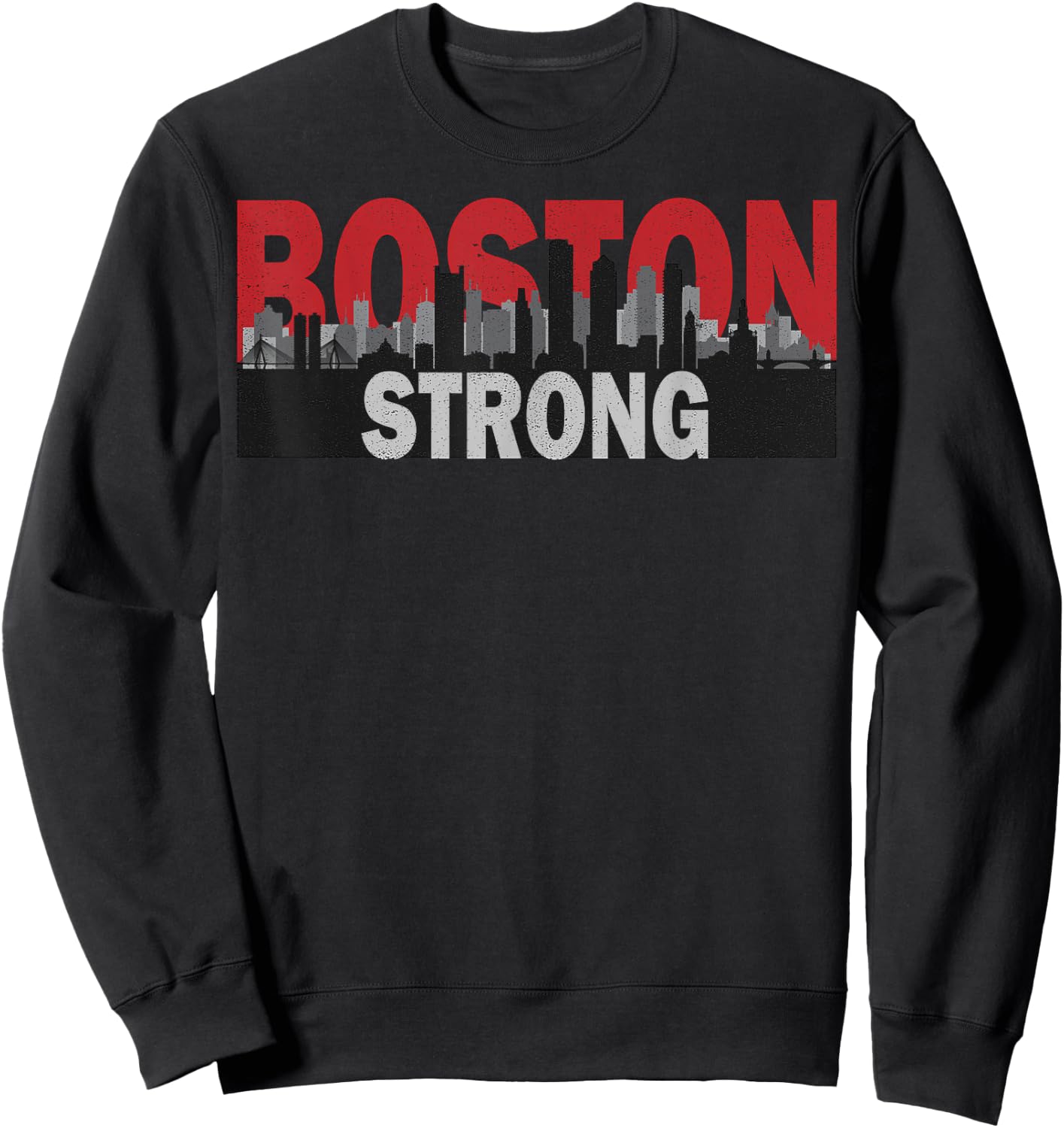Boston Strong Vintage Boston City Skyline Sweatshirt - Sweatshirt | Black