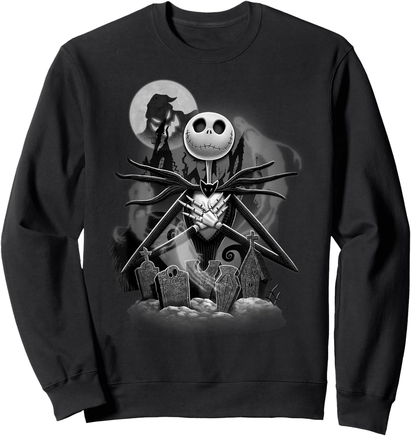 Disney - Nightmare Before Christmas Jack Night Scene Sweatshirt - Sweatshirt | Black