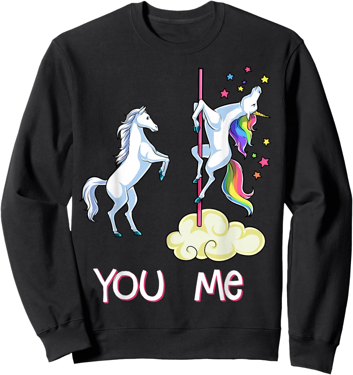 Unicorn You vs Me Shirt Funny Unicorns Rainbow Gifts Sweatshirt - Sweatshirt | Black