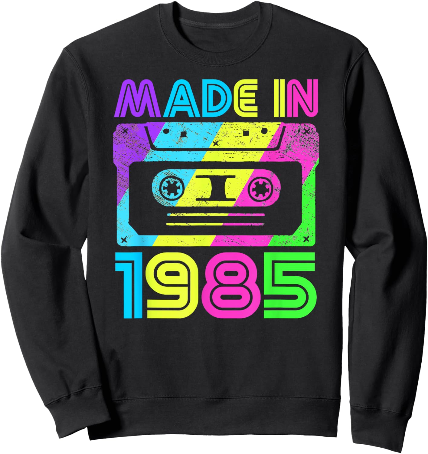 Made In 1985 Cassette Birthday Outfit 80s Party Wear Sweatshirt - Sweatshirt | Black
