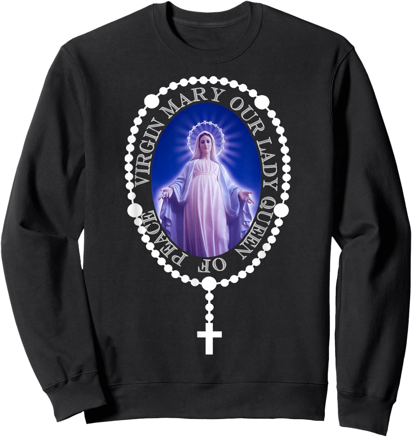 The Holy Rosary. Queen of Peace MEDJUGORJE. Sweatshirt - Sweatshirt | Black