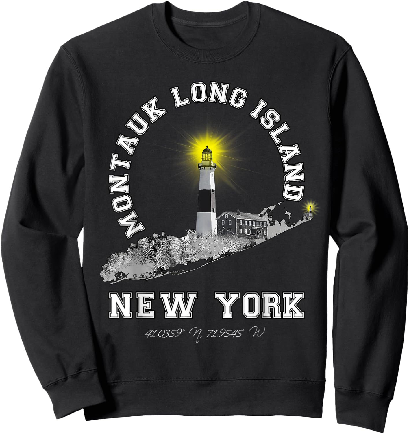 Montauk Long Island NY Shirt Sweatshirt - Sweatshirt | Black