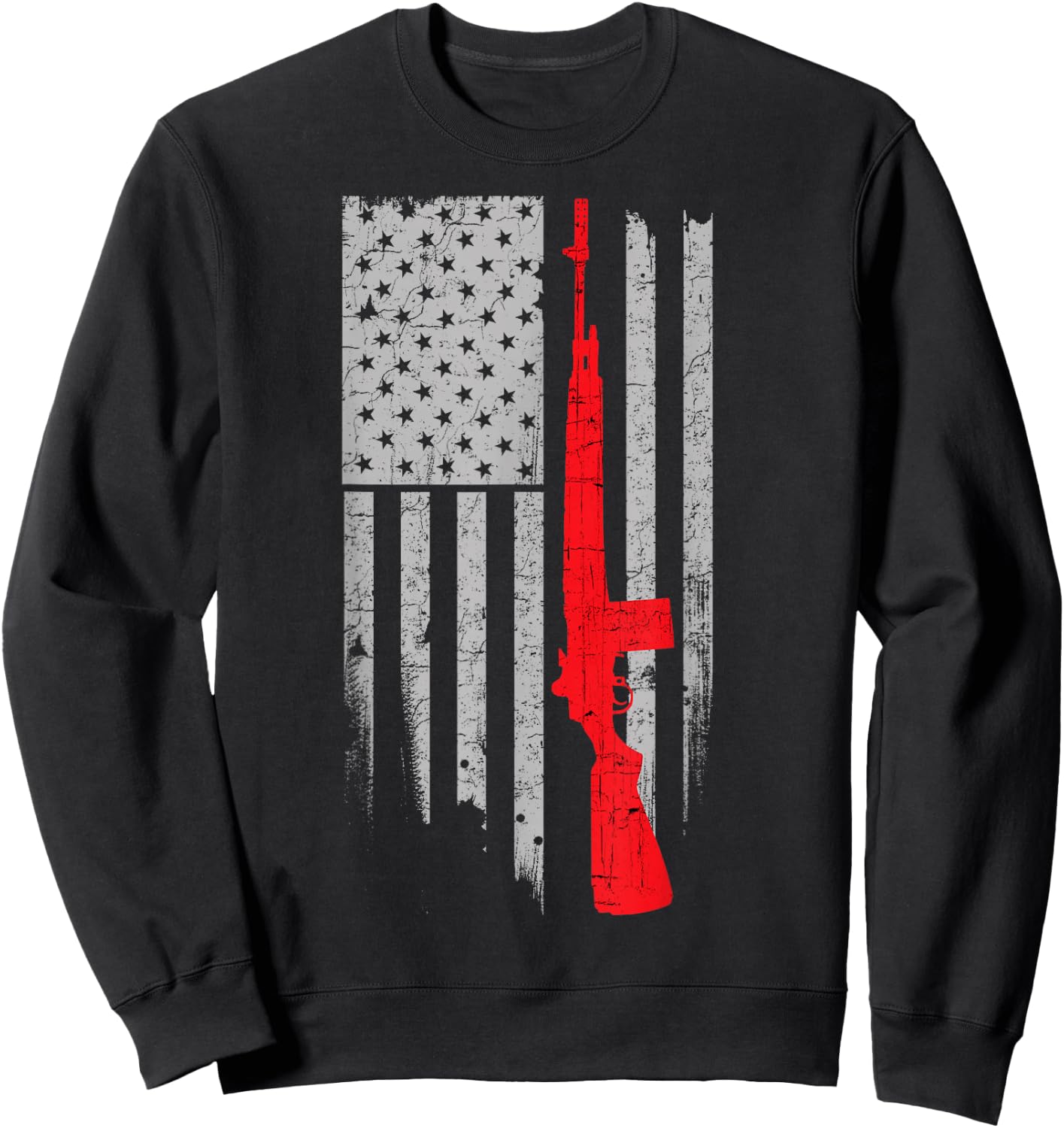 M14 Stars & Stripes Flag Shirt Red Sweatshirt - Sweatshirt | Black