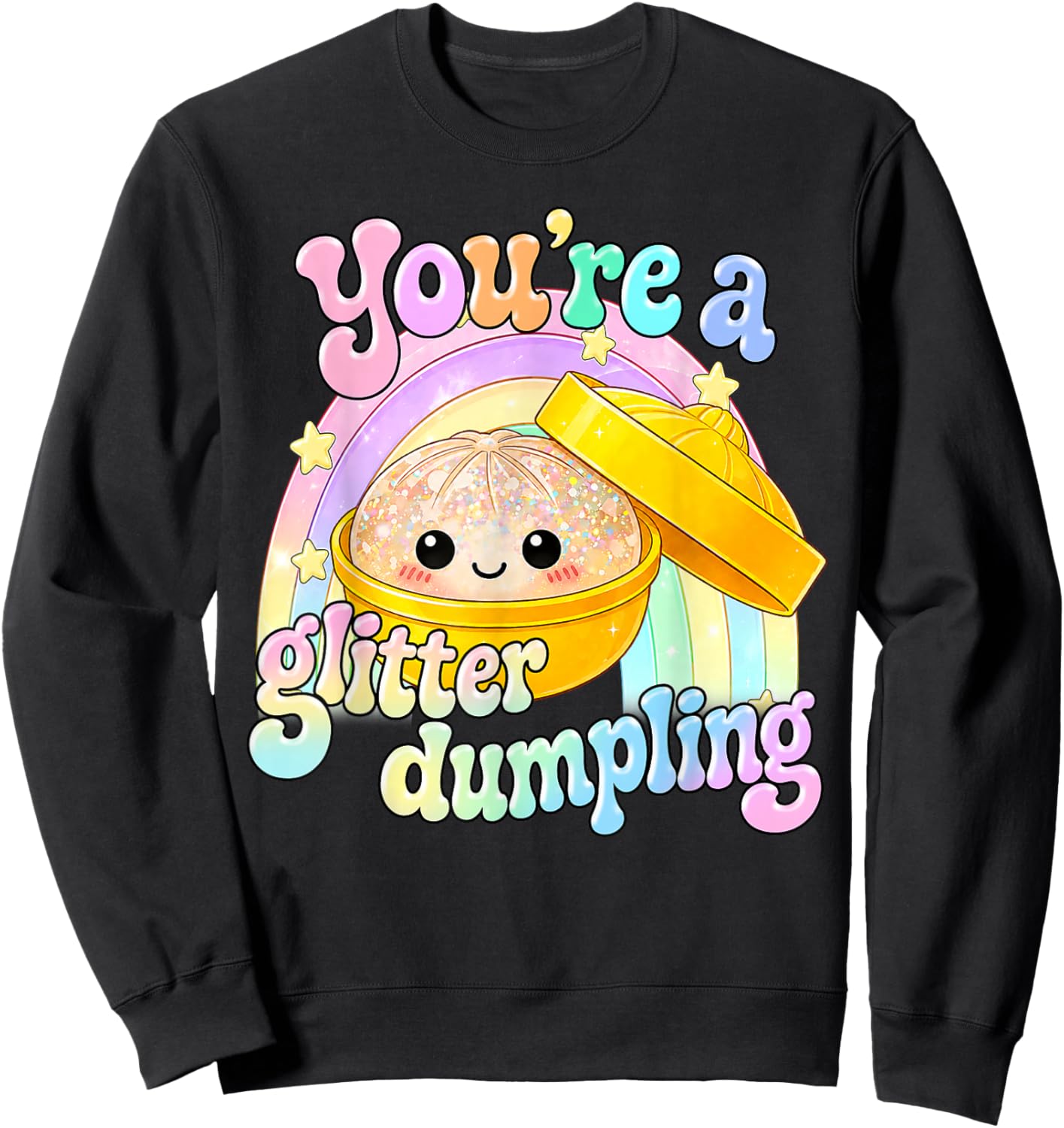 Funny You're A Dumpling Cute Dumpling Kids Girls Sweatshirt - Sweatshirt | Black