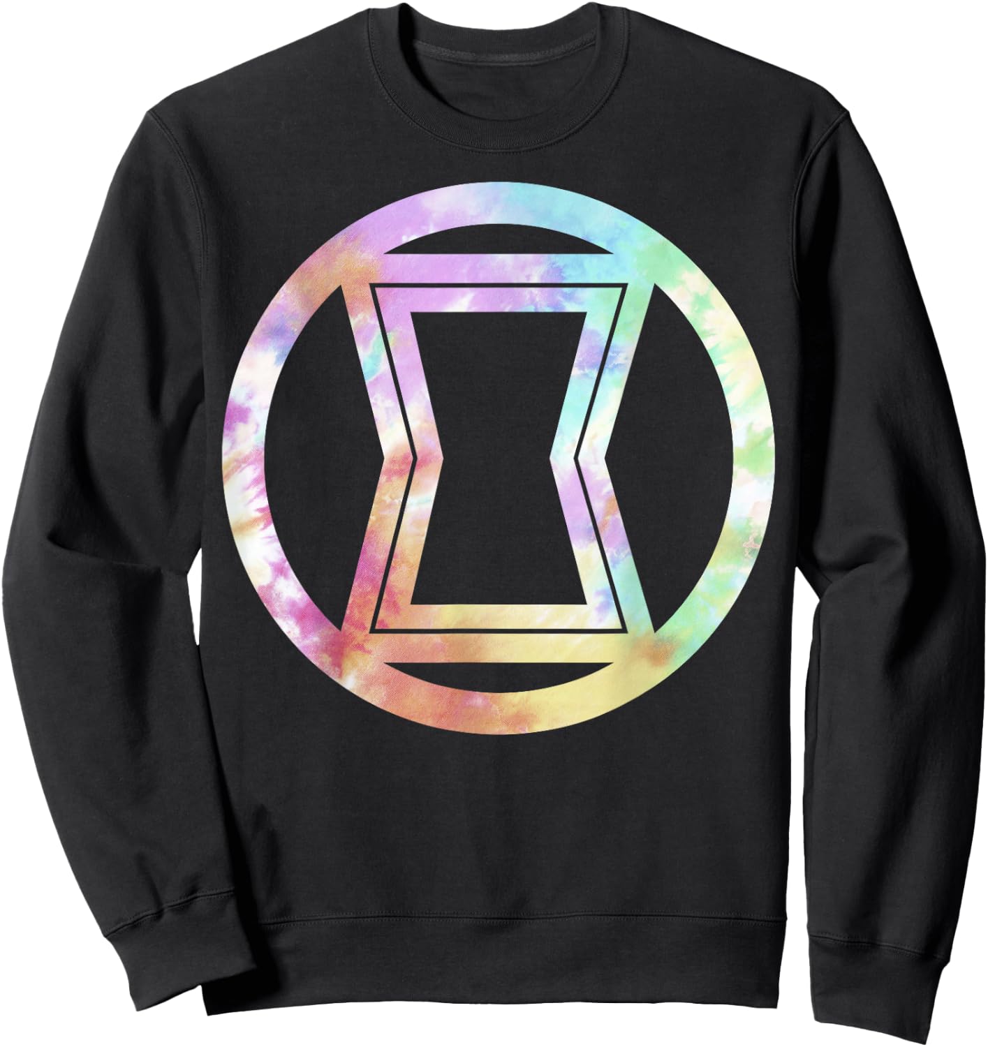 Marvel Black Widow tie Dye Symbol Graphic Sweatshirt - Sweatshirt | Black