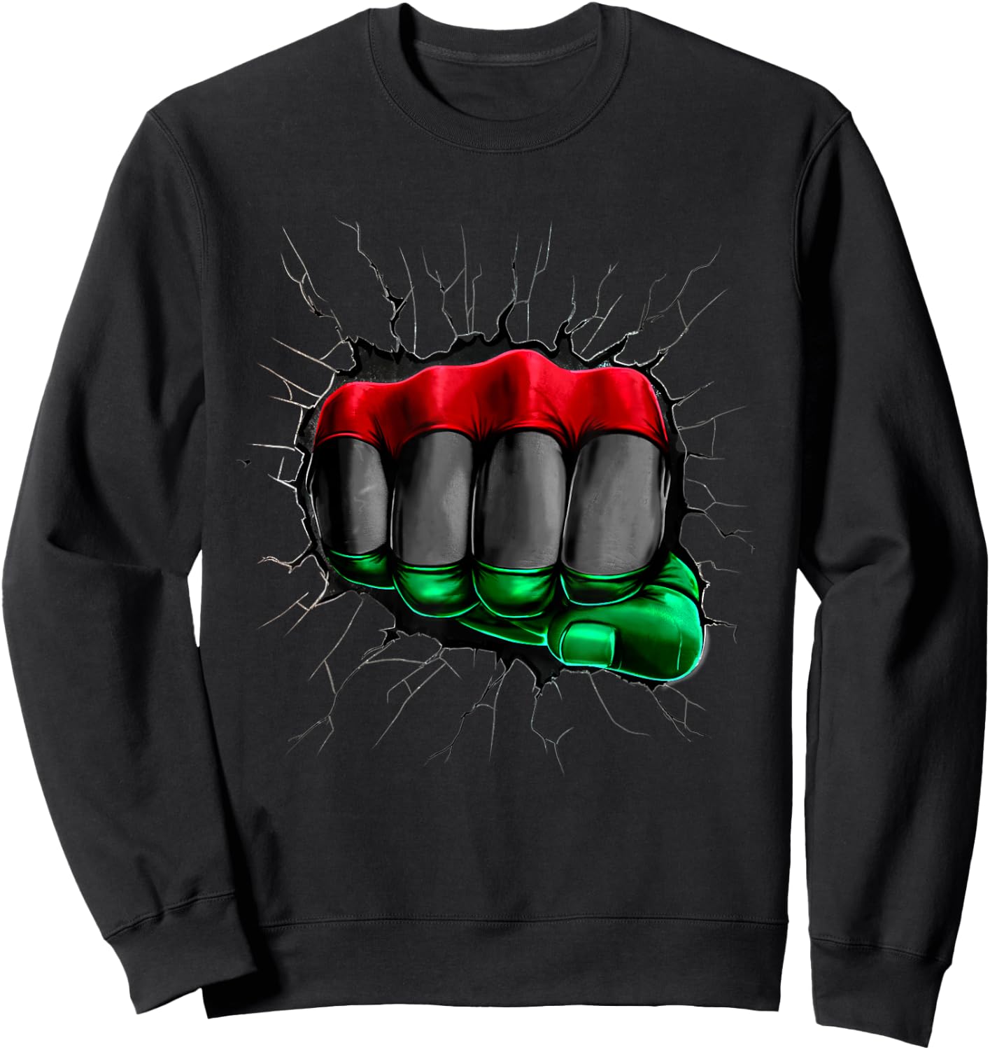 Pan African UNIA Flag Fist Shirt Sweatshirt - Sweatshirt | Black
