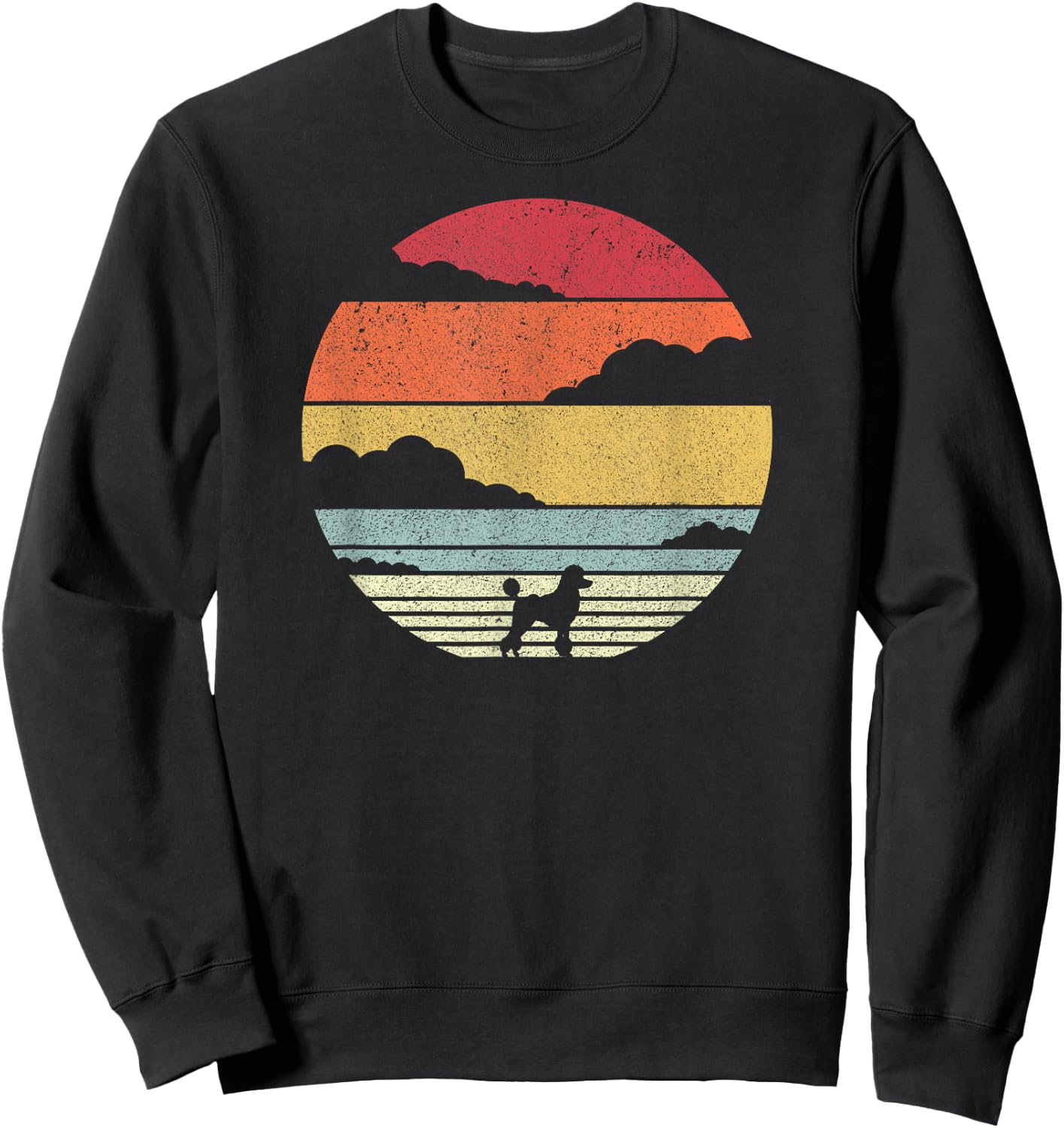 Poodle Shirt. Retro Style Sweatshirt - Sweatshirt | Black