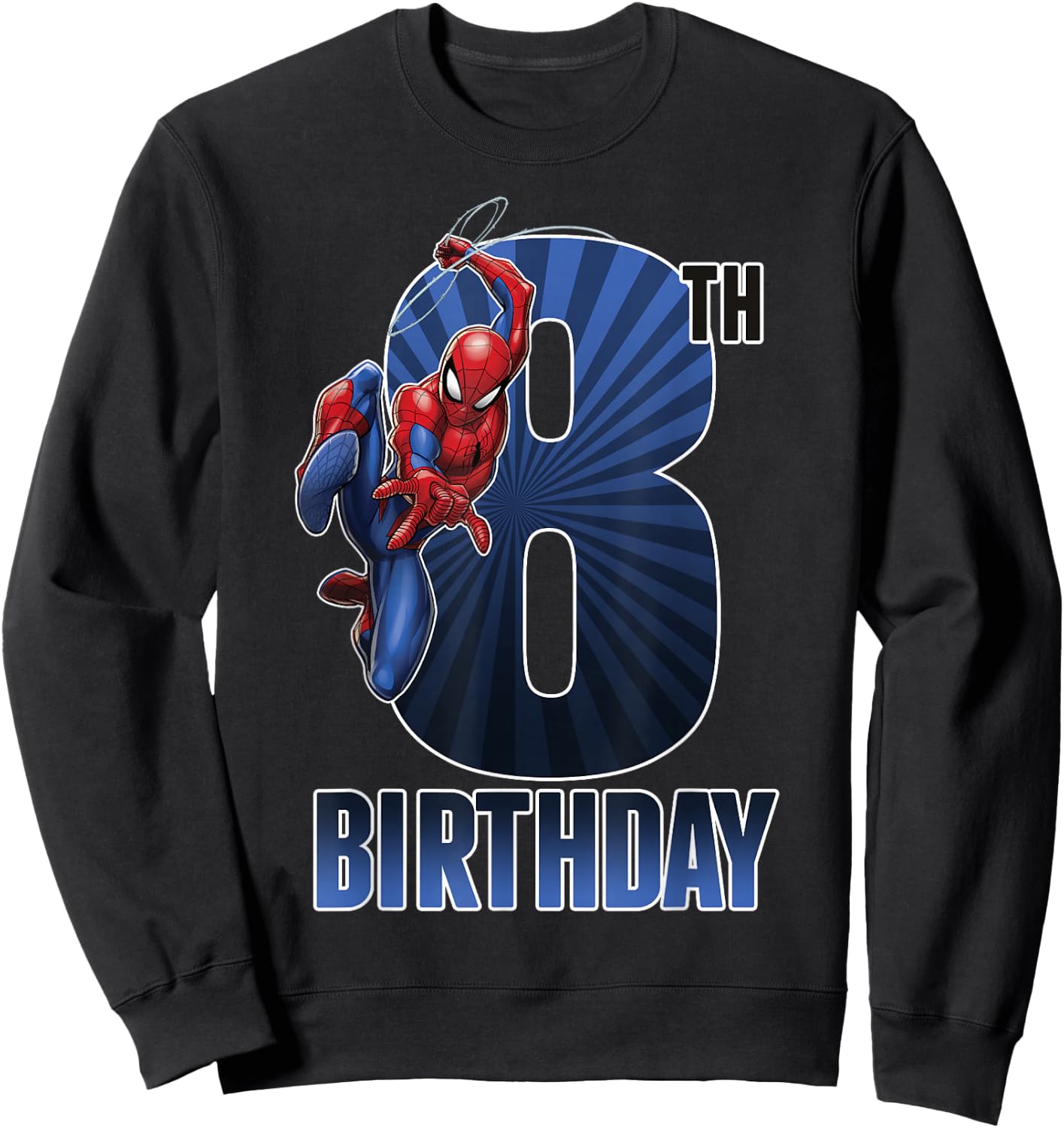 Marvel Spider-Man Swinging 8th Birthday Graphic Sweatshirt - Sweatshirt | Black