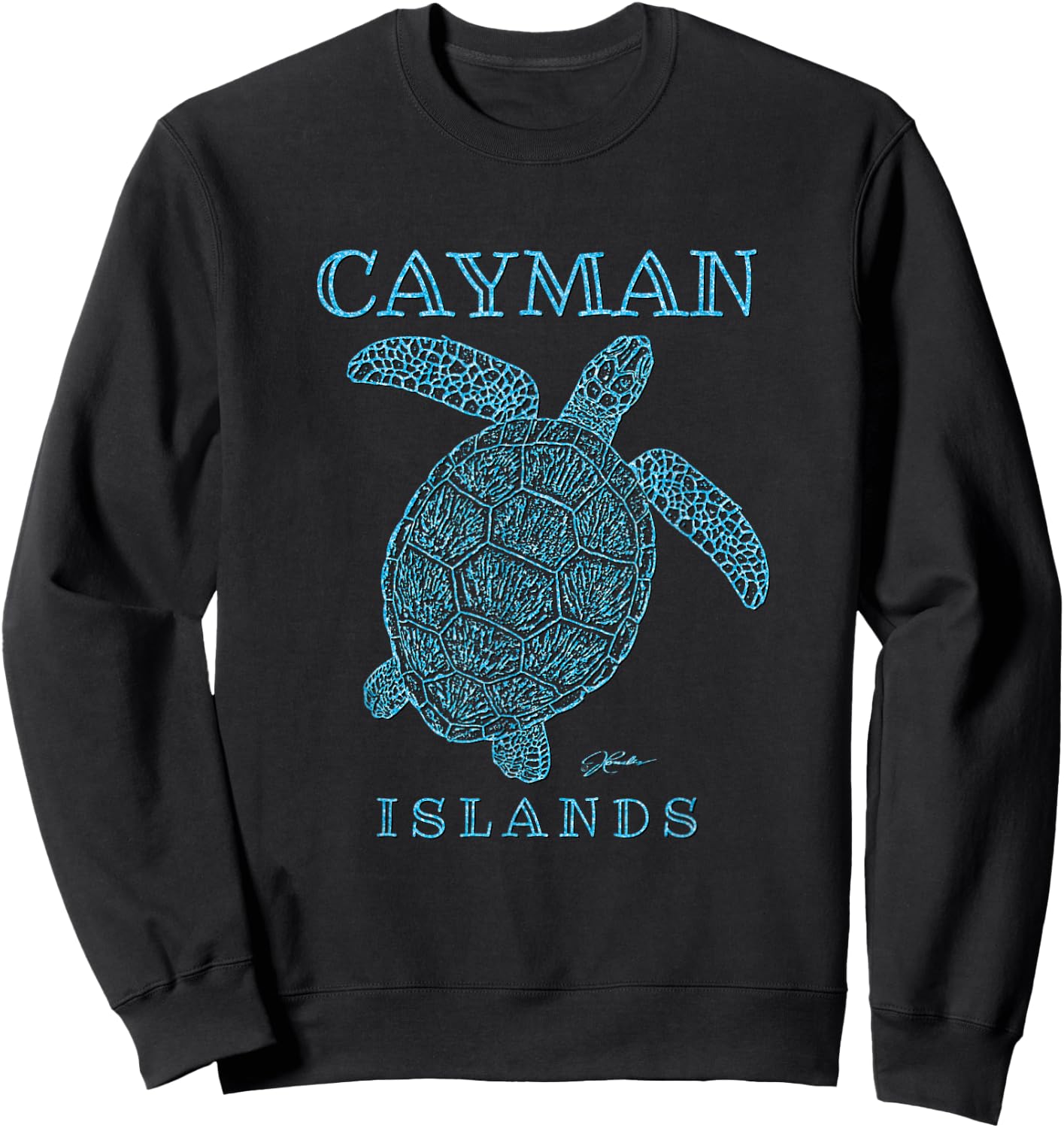 JCombs: Cayman Islands, Sea Turtle Sweatshirt - Sweatshirt | Black