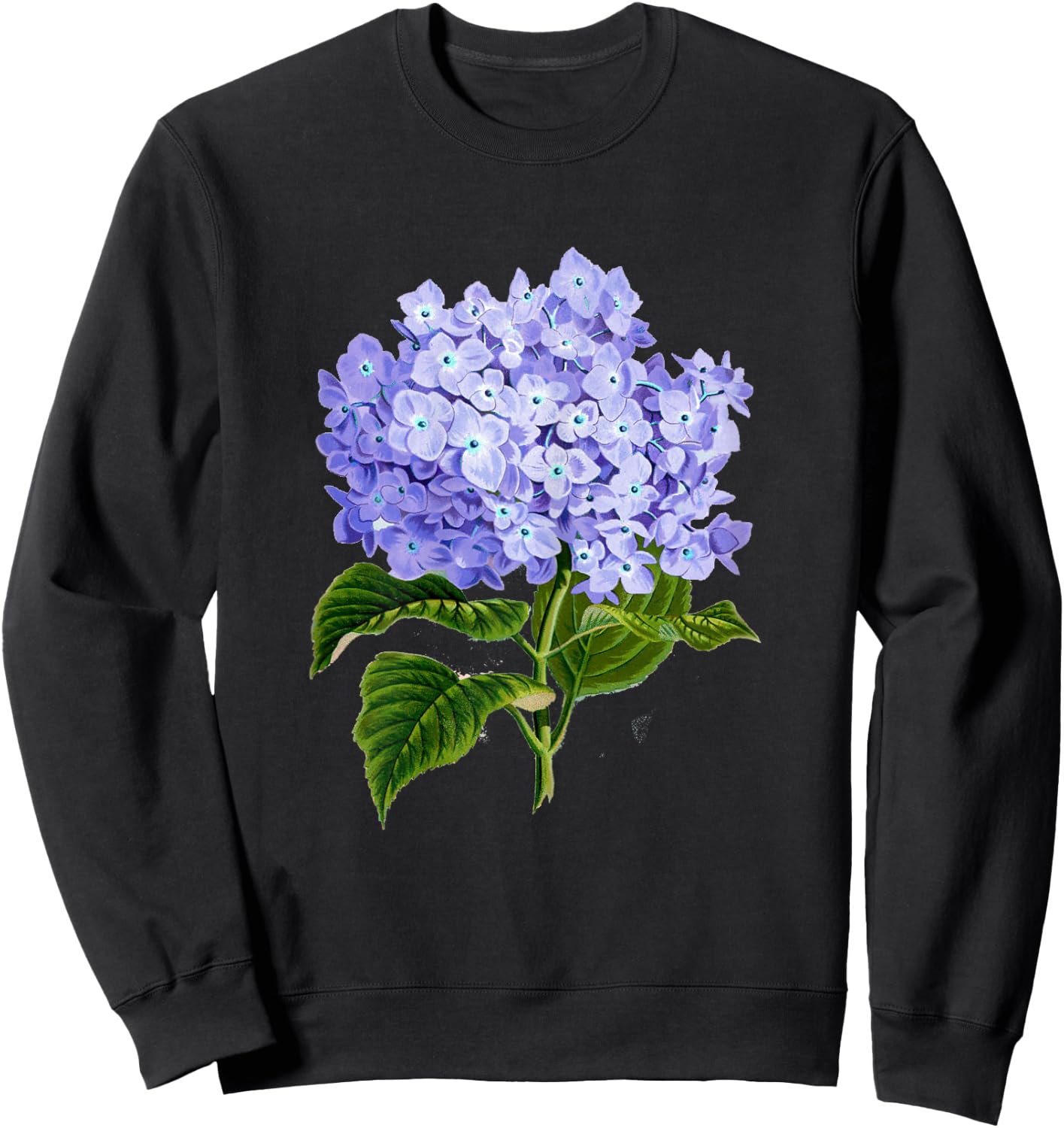 Delightful Hydrangea Sweatshirt - Sweatshirt | Black