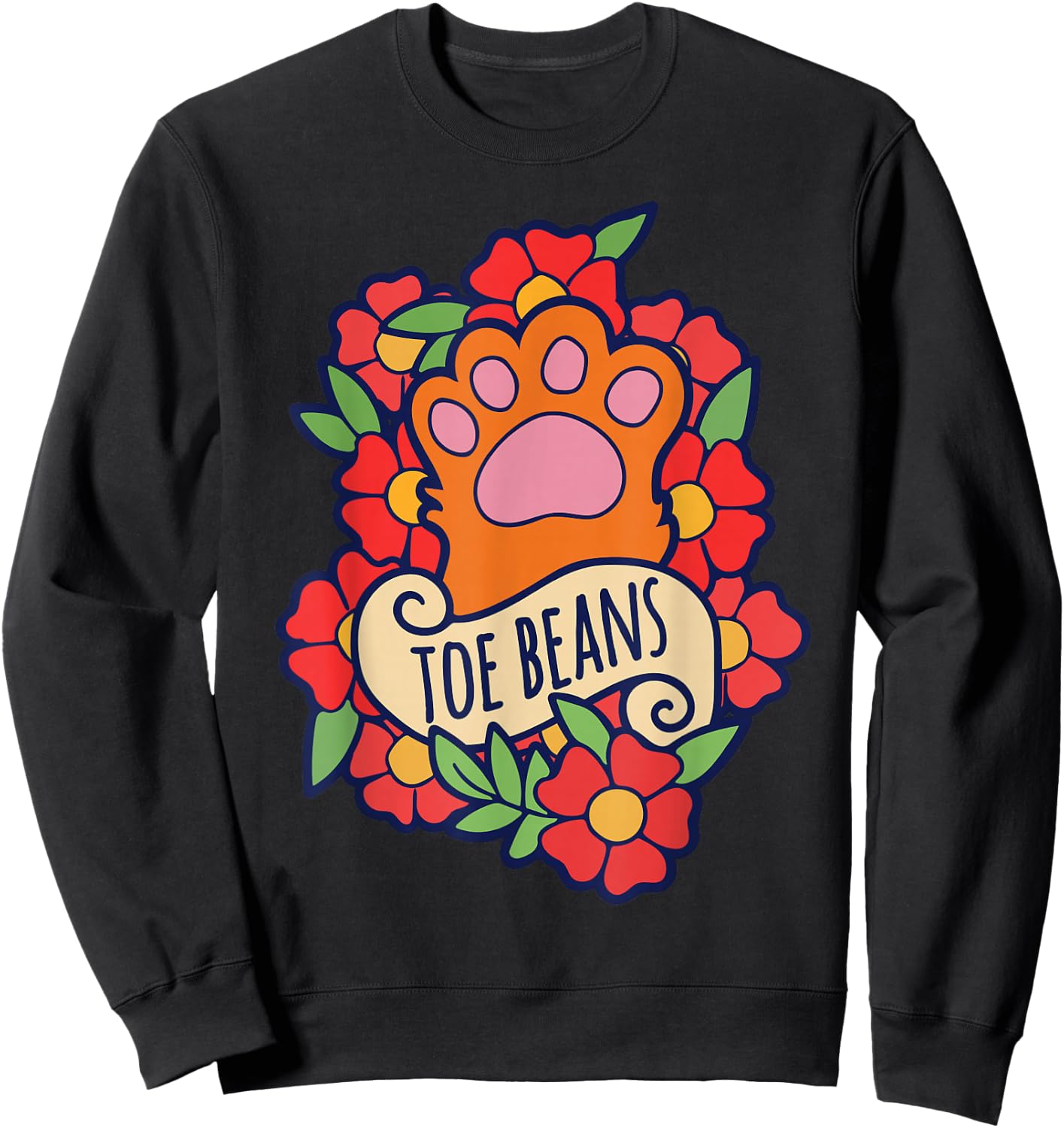 Toe Beans funny cat people gifts cat person Sweatshirt - Sweatshirt | Black