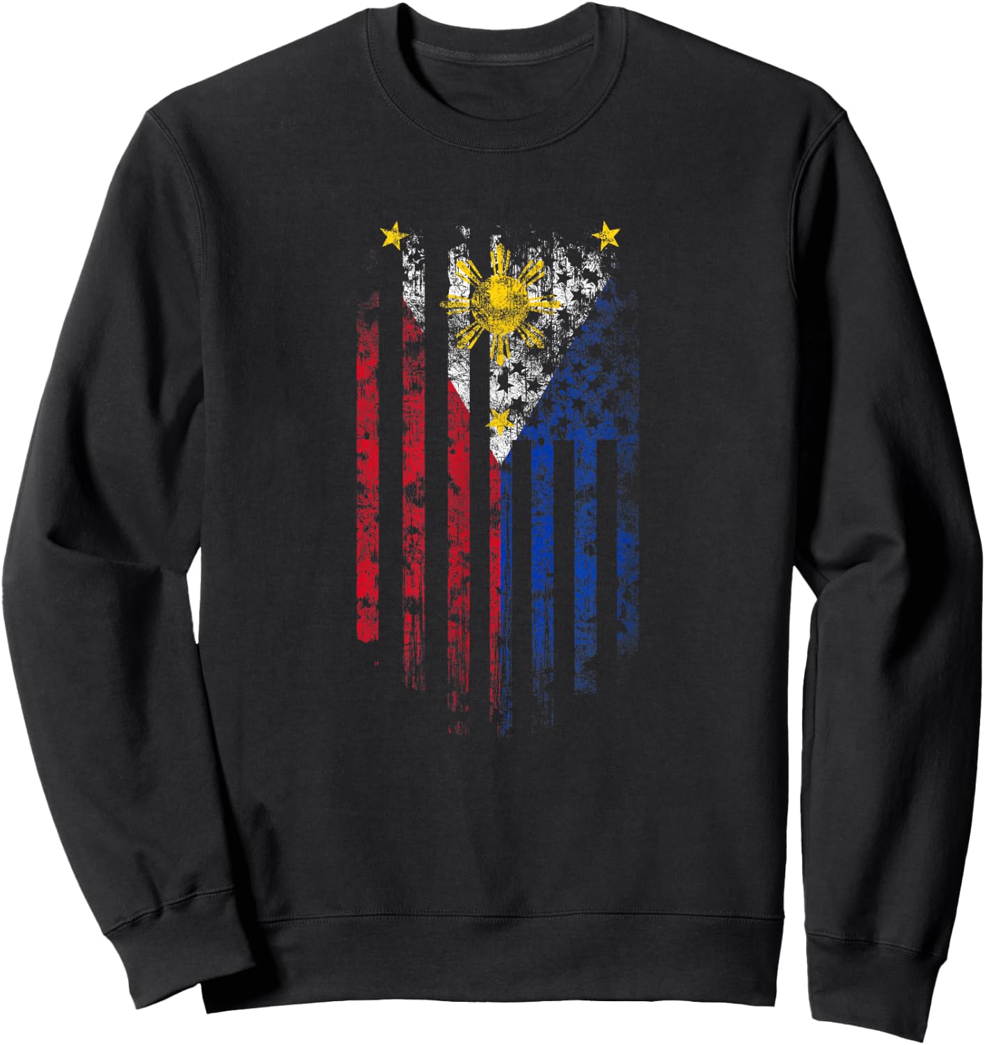 Filipino American Flag - Philippines Shirt Kids Men Sweatshirt - Sweatshirt | Black
