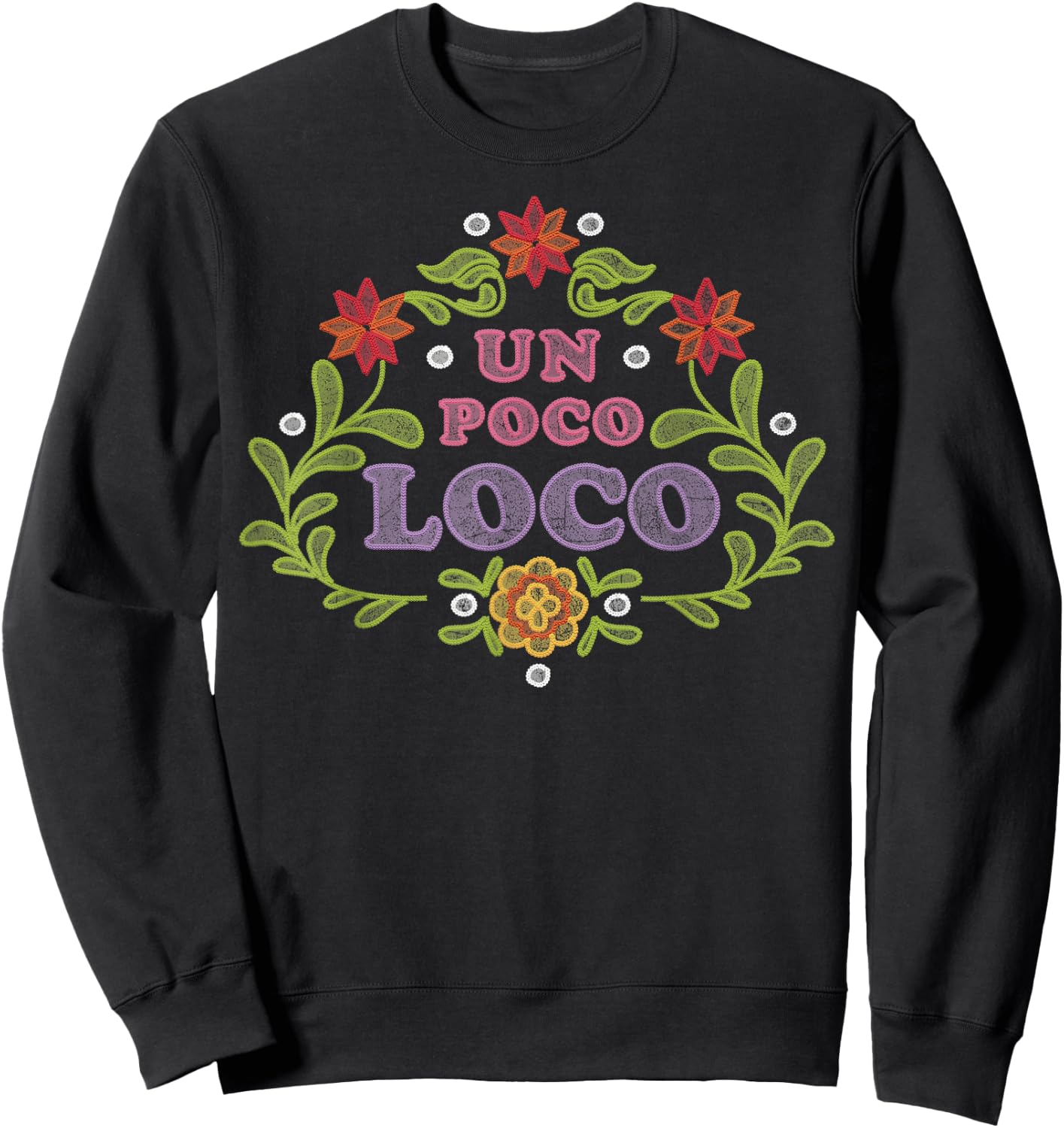 Disney Pixar Coco Un Poco Loco Embroidery Sweatshirt - Sweatshirt | Black