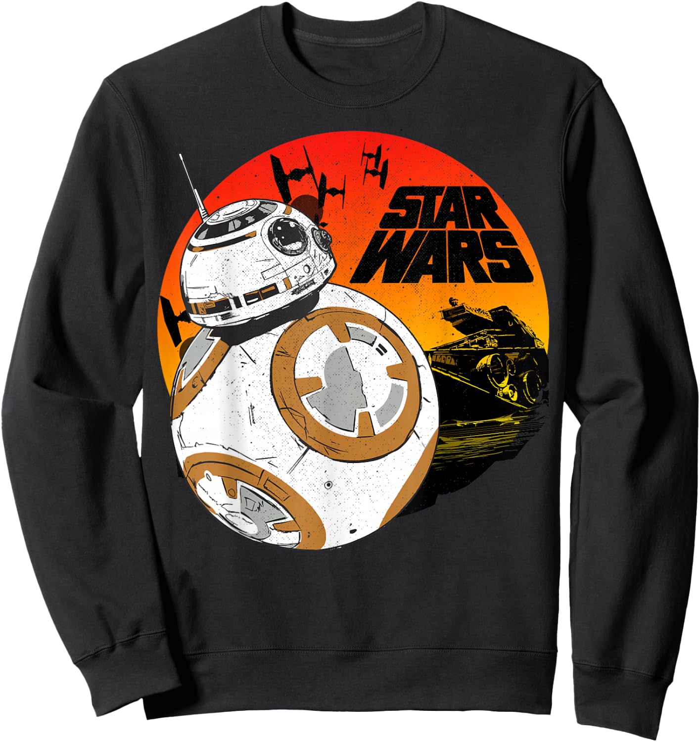 Star Wars Last Jedi BB-8 Retro Sunset Rollabout Sweatshirt - Sweatshirt | Black