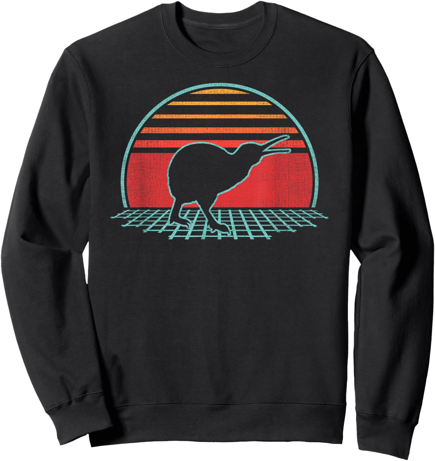 Kiwi Bird Lover Animal Retro Vintage 80s Style Sweatshirt - Sweatshirt | Black