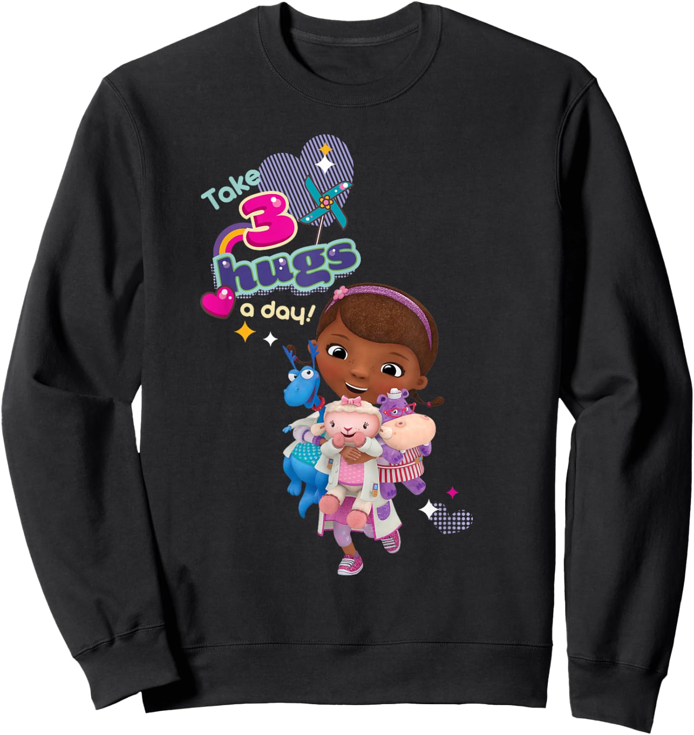 Disney Doc McStuffins Take 3 Hugs a Day Sweatshirt - Sweatshirt | Black