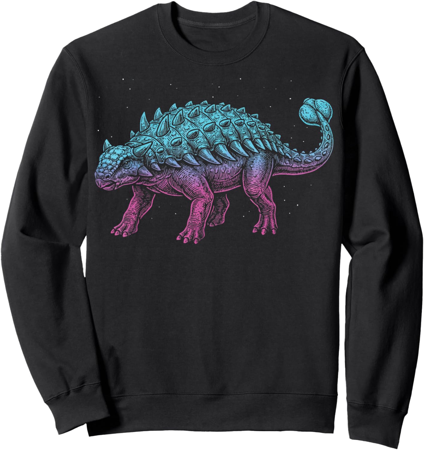 Ankylosaurus Illustration Dinosaur Sweatshirt - Sweatshirt | Black