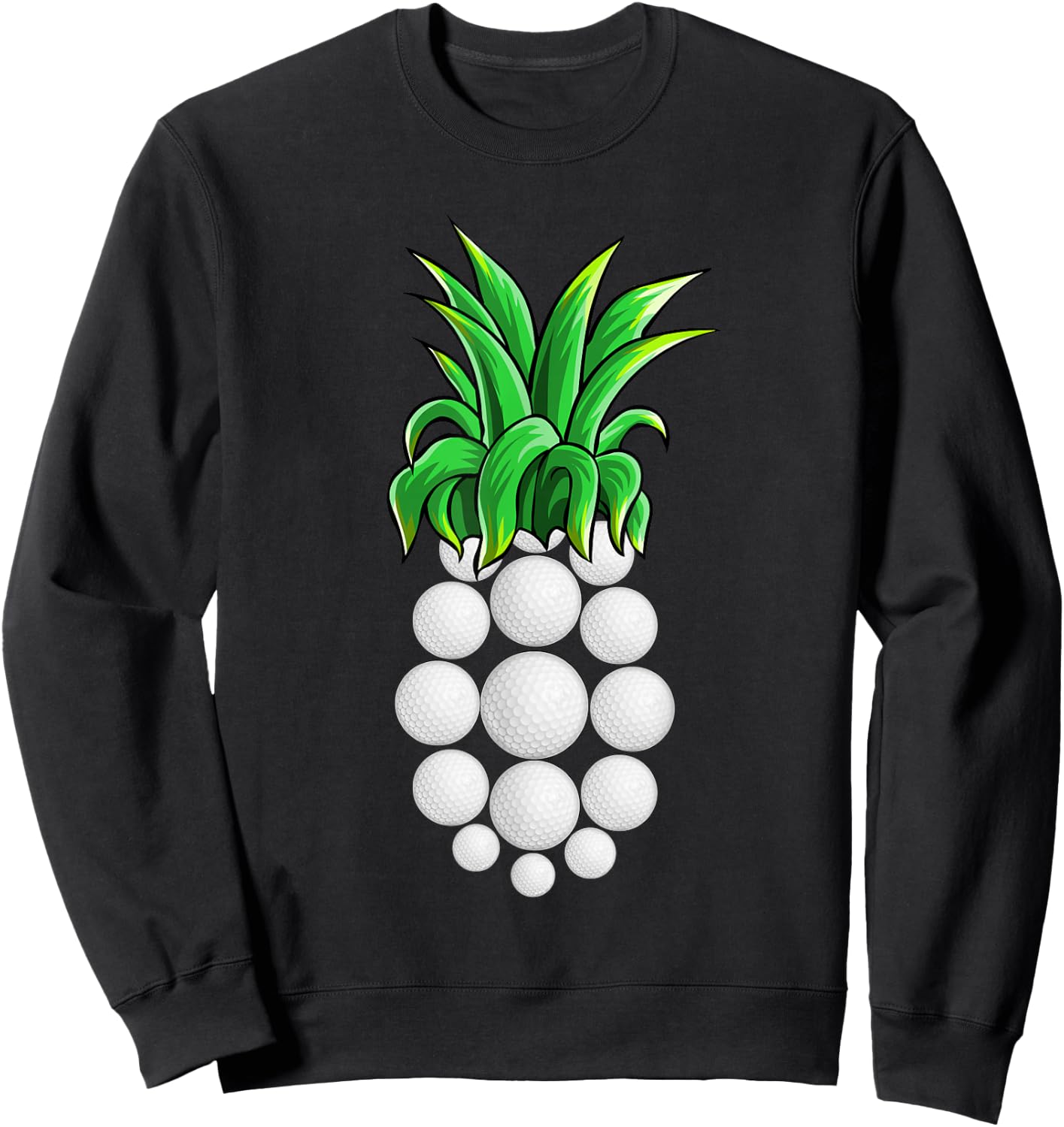 Pineapple Golf T Shirt Hawaiian Aloha Beach Gift Hawaii Sweatshirt - Sweatshirt | Black