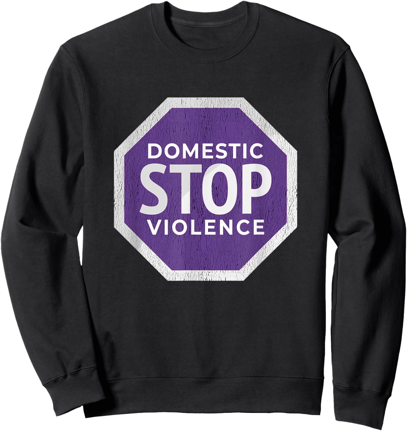 Domestic Violence Awareness Month Purple Graphic Gift Sweatshirt - Sweatshirt | Black