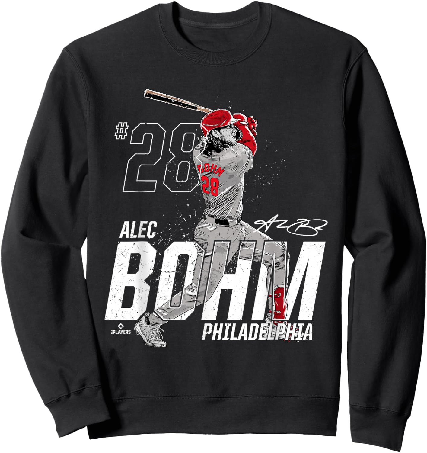 Dynamic Pose Alec Bohm Philadelphia Baseball MLBPA Sweatshirt - Sweatshirt | Black