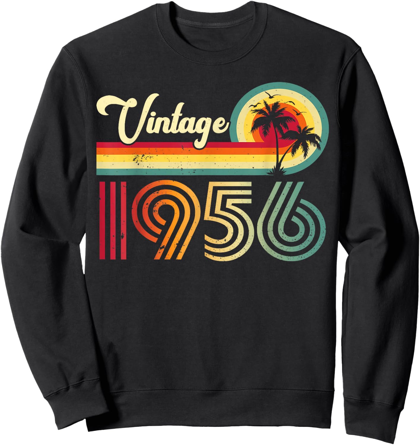 Vintage 1956 Classic 70 Year Old 70th Birthday Men Women Sweatshirt - Sweatshirt | Black