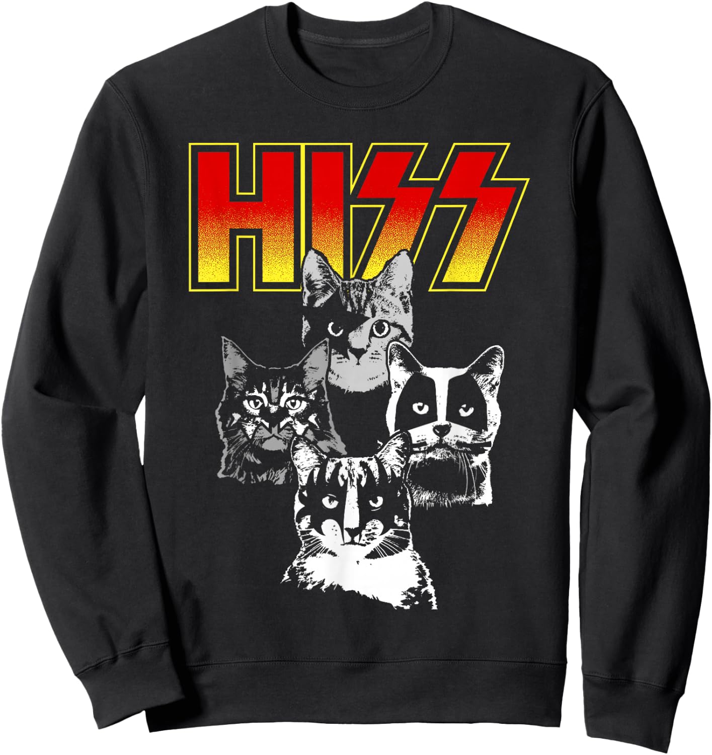 The original HISS shirt - funny cat shirt Sweatshirt - Sweatshirt | Black