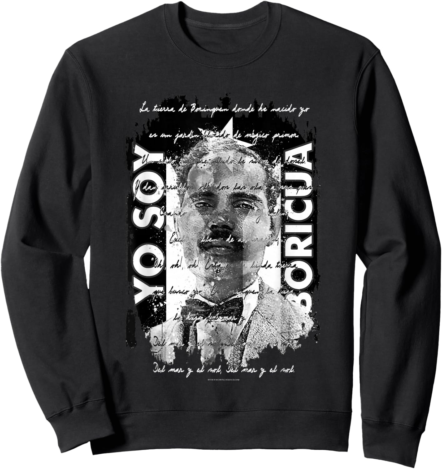 Albizu Campos Yo Soy Boricua Black Puerto Rico Flag Resiste Sweatshirt - Sweatshirt | Black