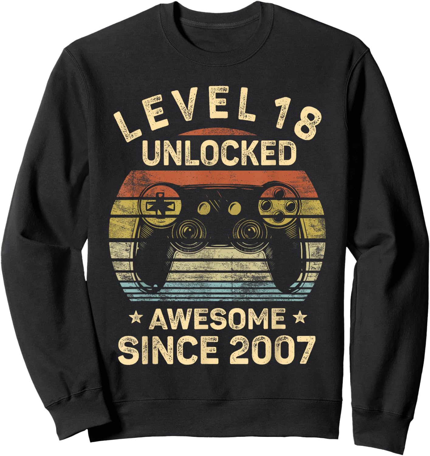 Level 18 Unlocked 18th Birthday 18 Year Old Gifts Gamer Bday Sweatshirt - Sweatshirt | Black