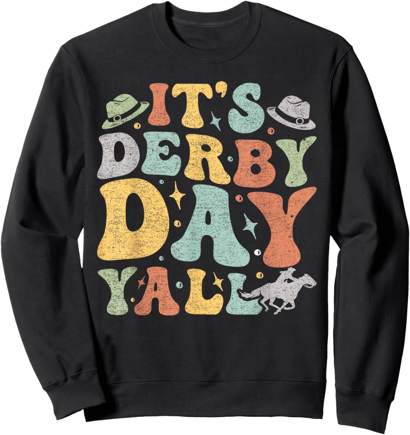 Groovy Horse Racing Derby Day Costume KY Sports Lovers Sweatshirt - Sweatshirt | Black