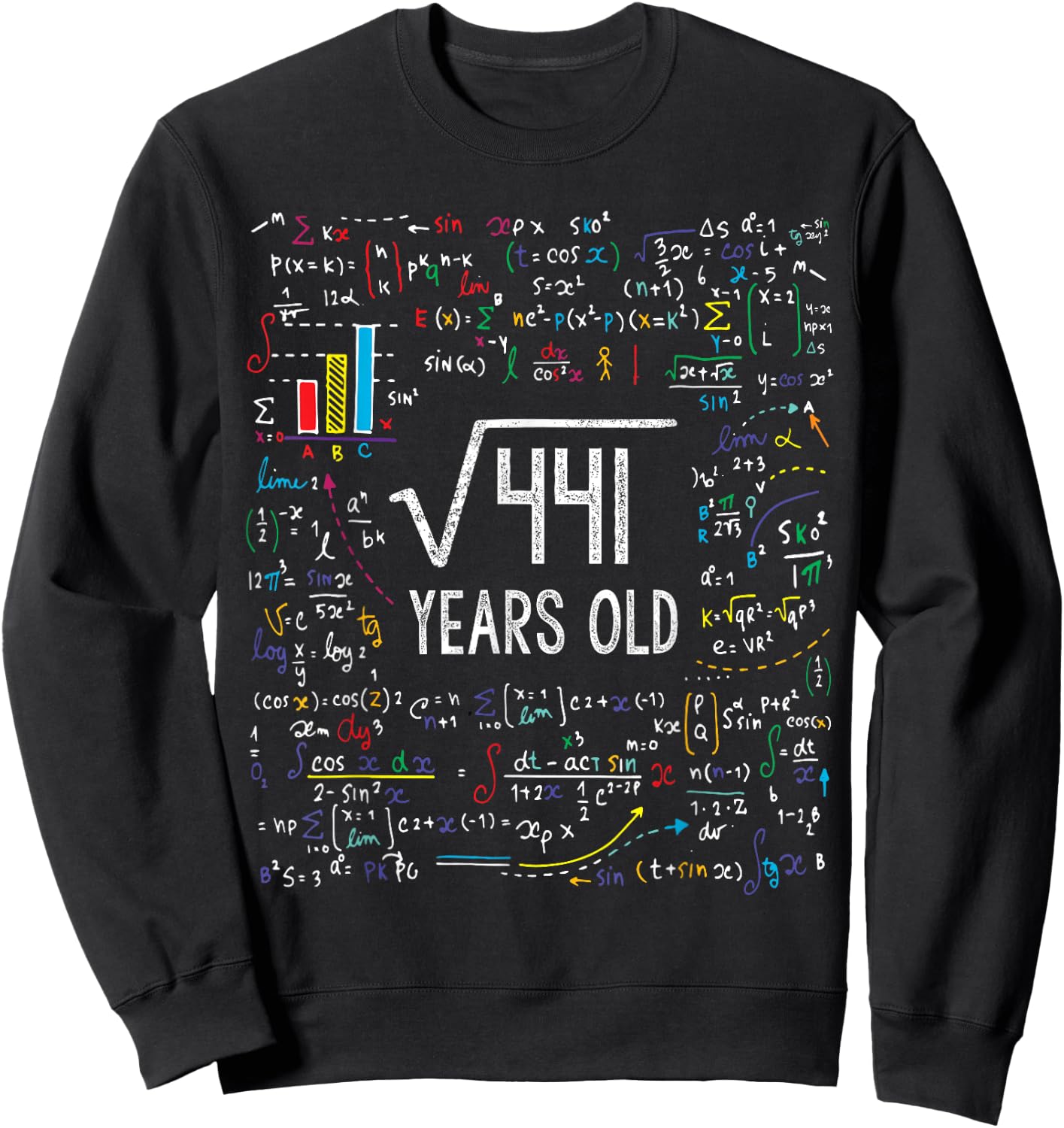 Square Root Of 441 21st Birthday 21 Year Old Gifts Math Bday Sweatshirt - Sweatshirt | Black