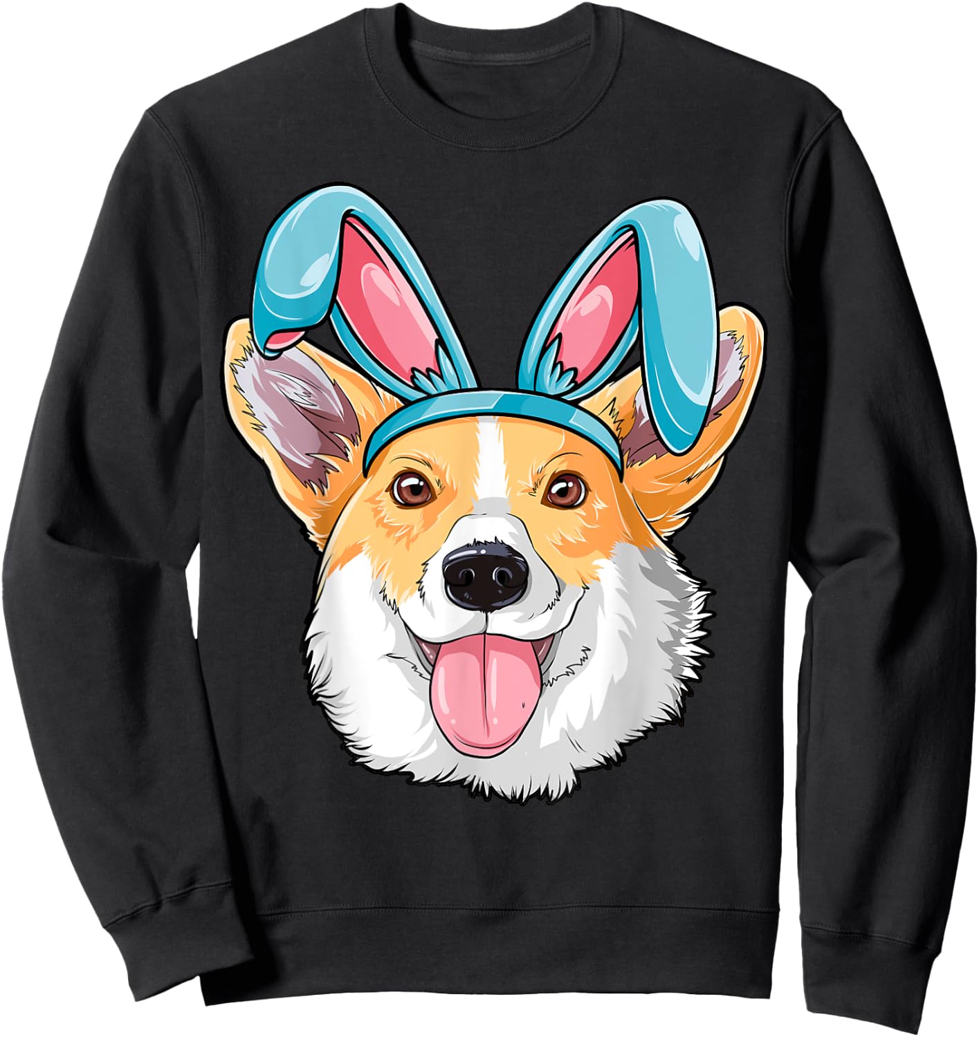 Corgi Easter Bunny Boys Girls Kids Men Women Dog Lover Gifts Sweatshirt - Sweatshirt | Black