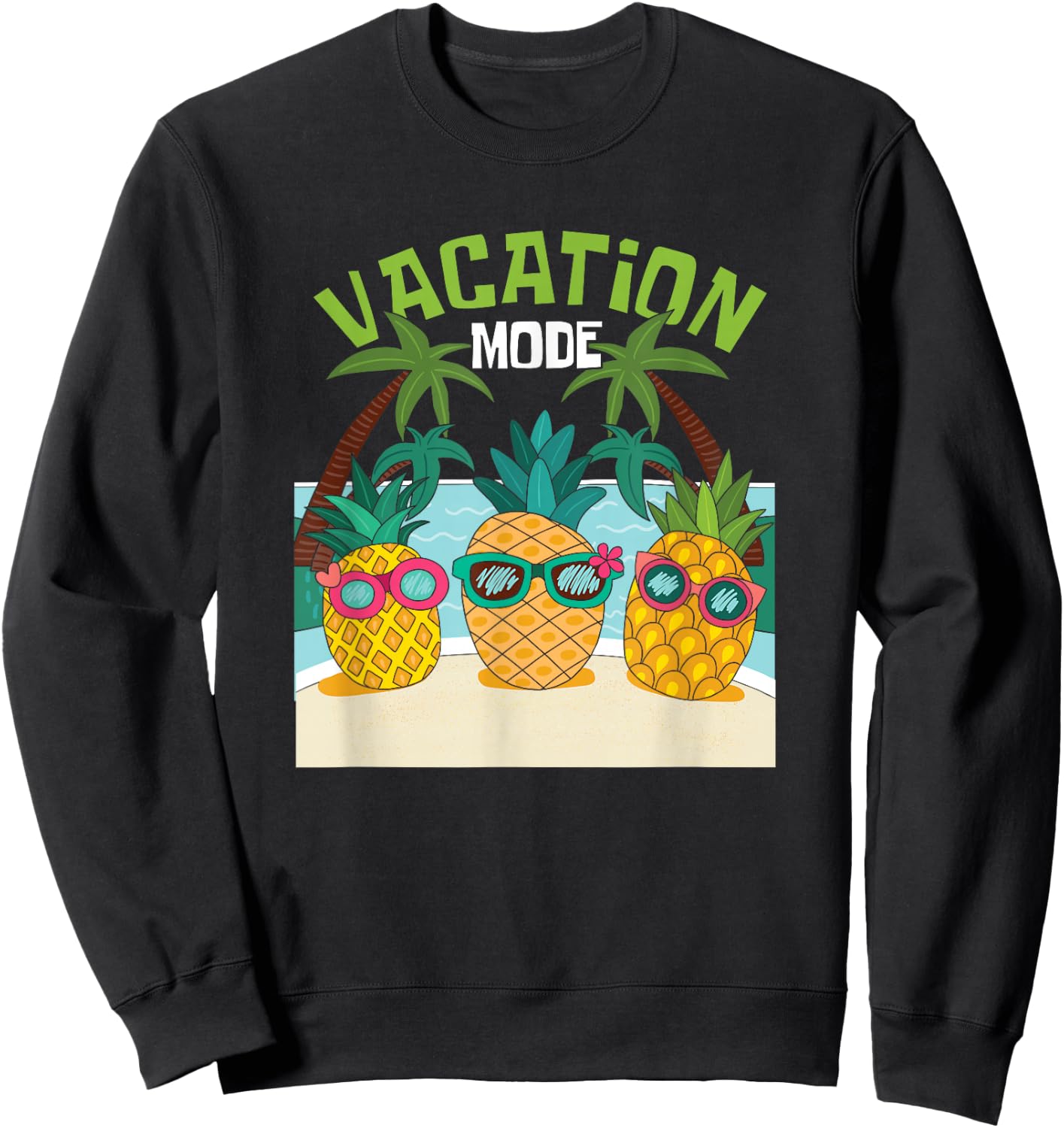 Cool Pineapple Summer Holiday Beach Swimming Party Theme Sweatshirt - Sweatshirt | Black