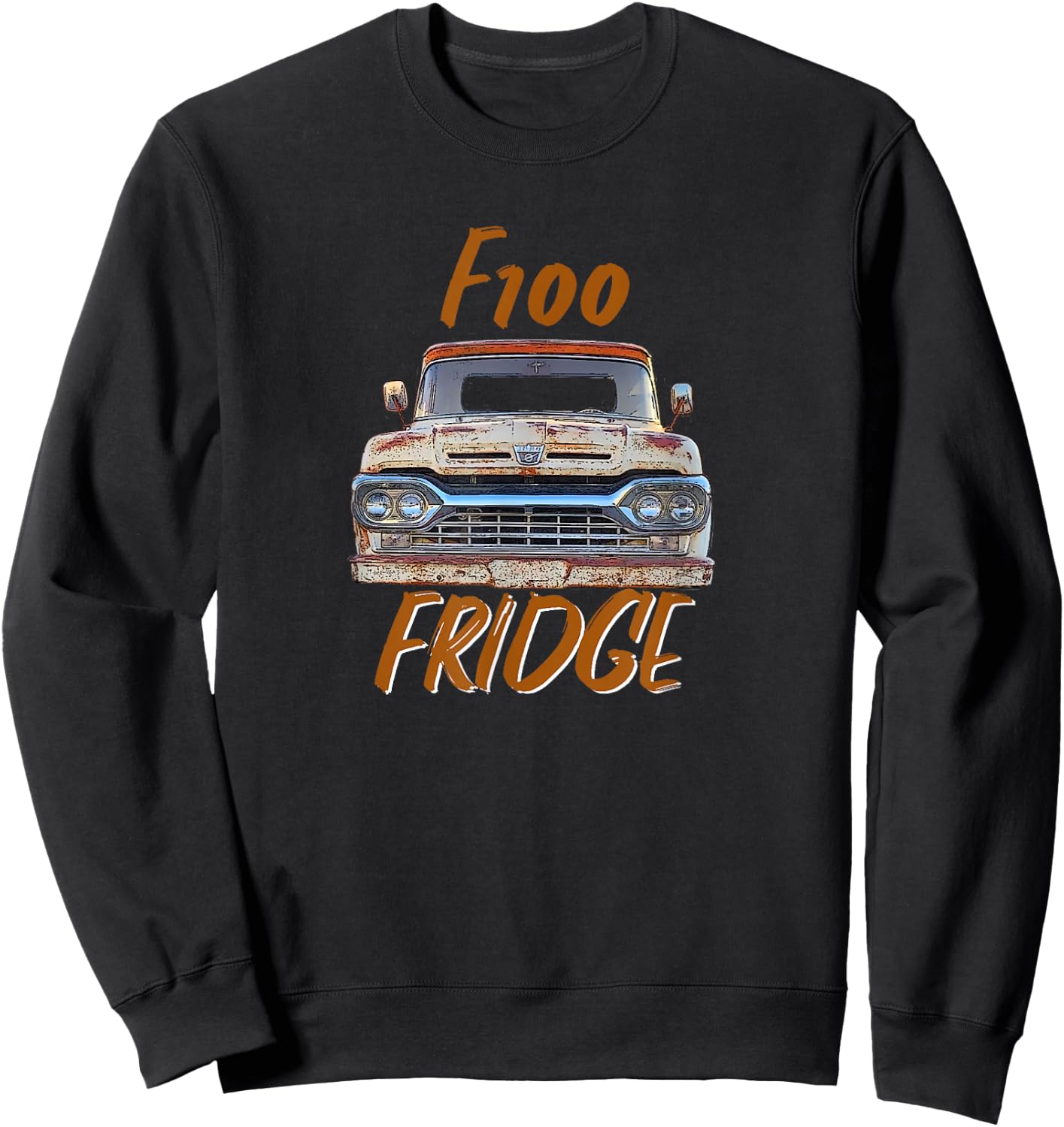 F100 Fridge Truck Graphic Gift Sweatshirt - Sweatshirt | Black