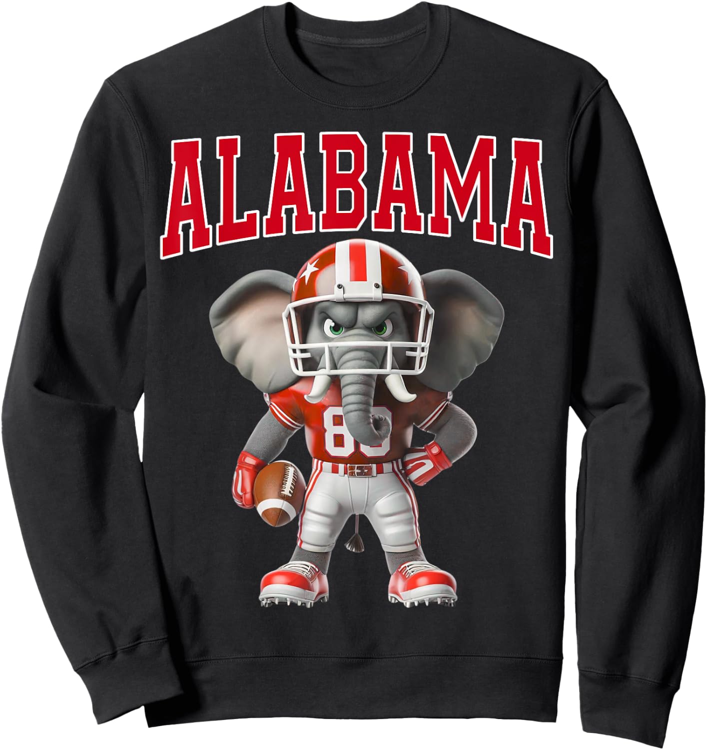 Alabama AL Vintage Sports Funny Elephant Love Men Women Kids Sweatshirt - Sweatshirt | Black